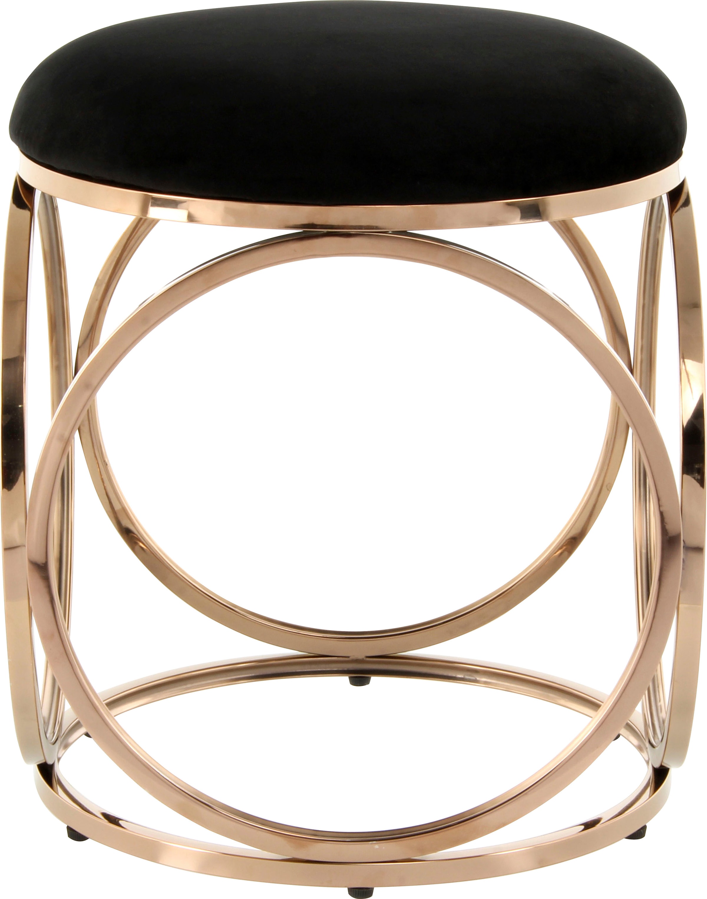 Kayoom Sitzhocker »Hocker Whitney 325,Hocker mit offenem Design, Gestell aus Metall«, (1 St.), glamourös, hochwertig, pflegeleicht, rundes Sitzkissen