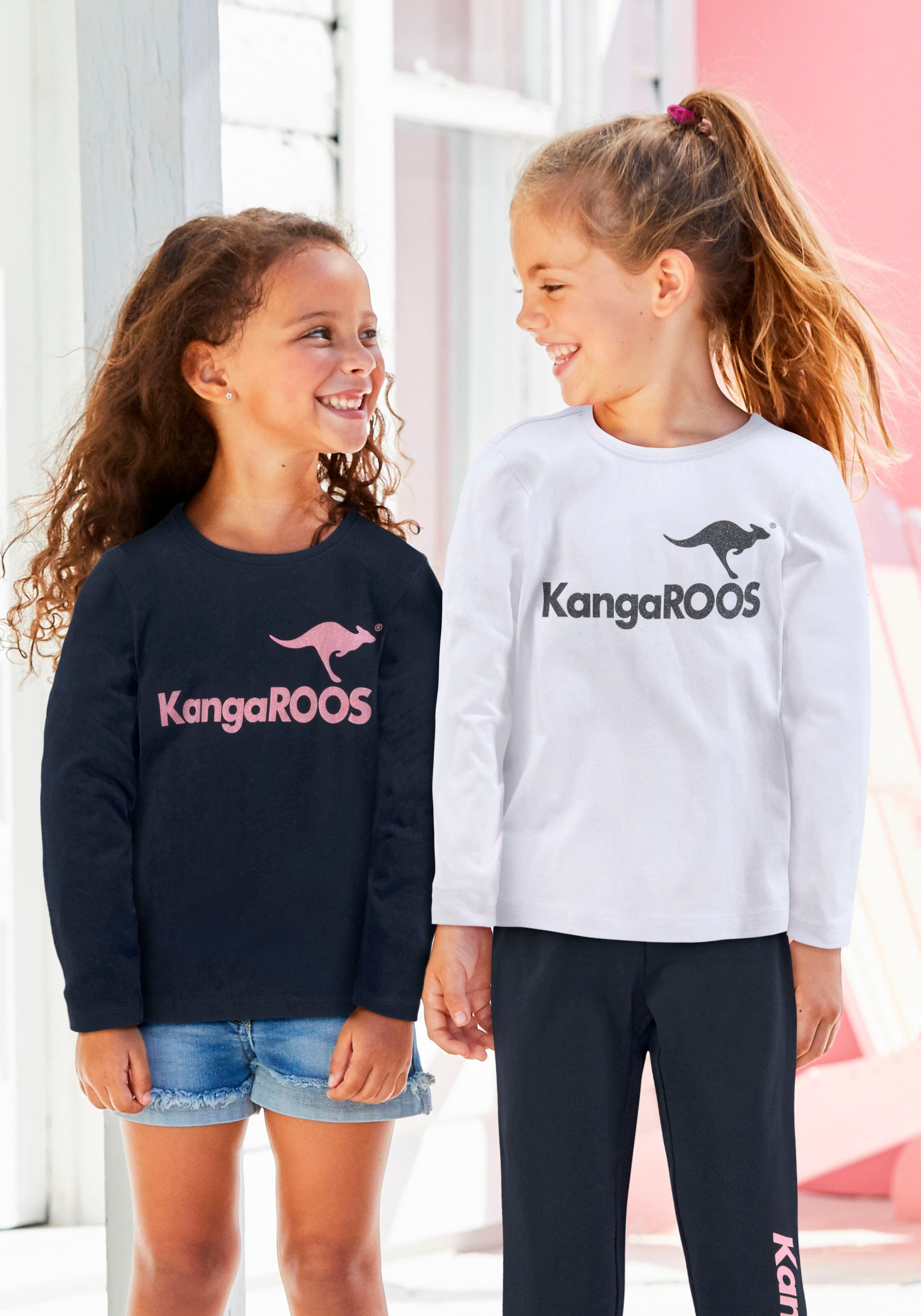 ✵ KangaROOS Langarmshirt, Glitzerdruck ordern 2 | online (Packung, mit Jelmoli-Versand tlg.)