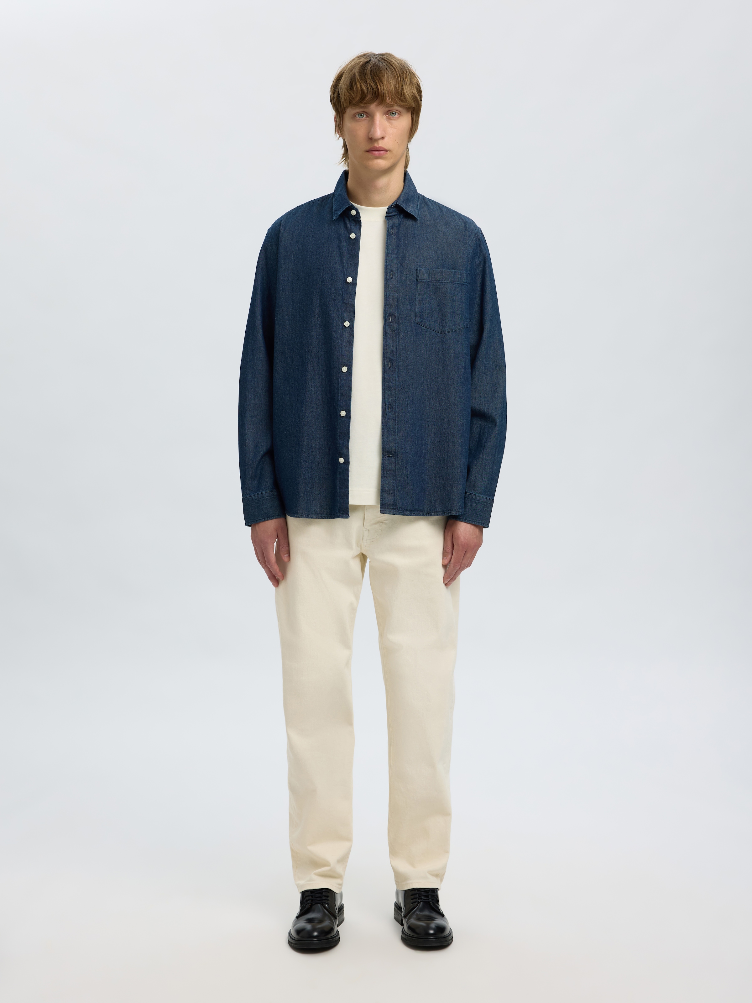 SELECTED HOMME Langarmhemd »SLHREGCARLO DENIM LS SHIRT NOOS«