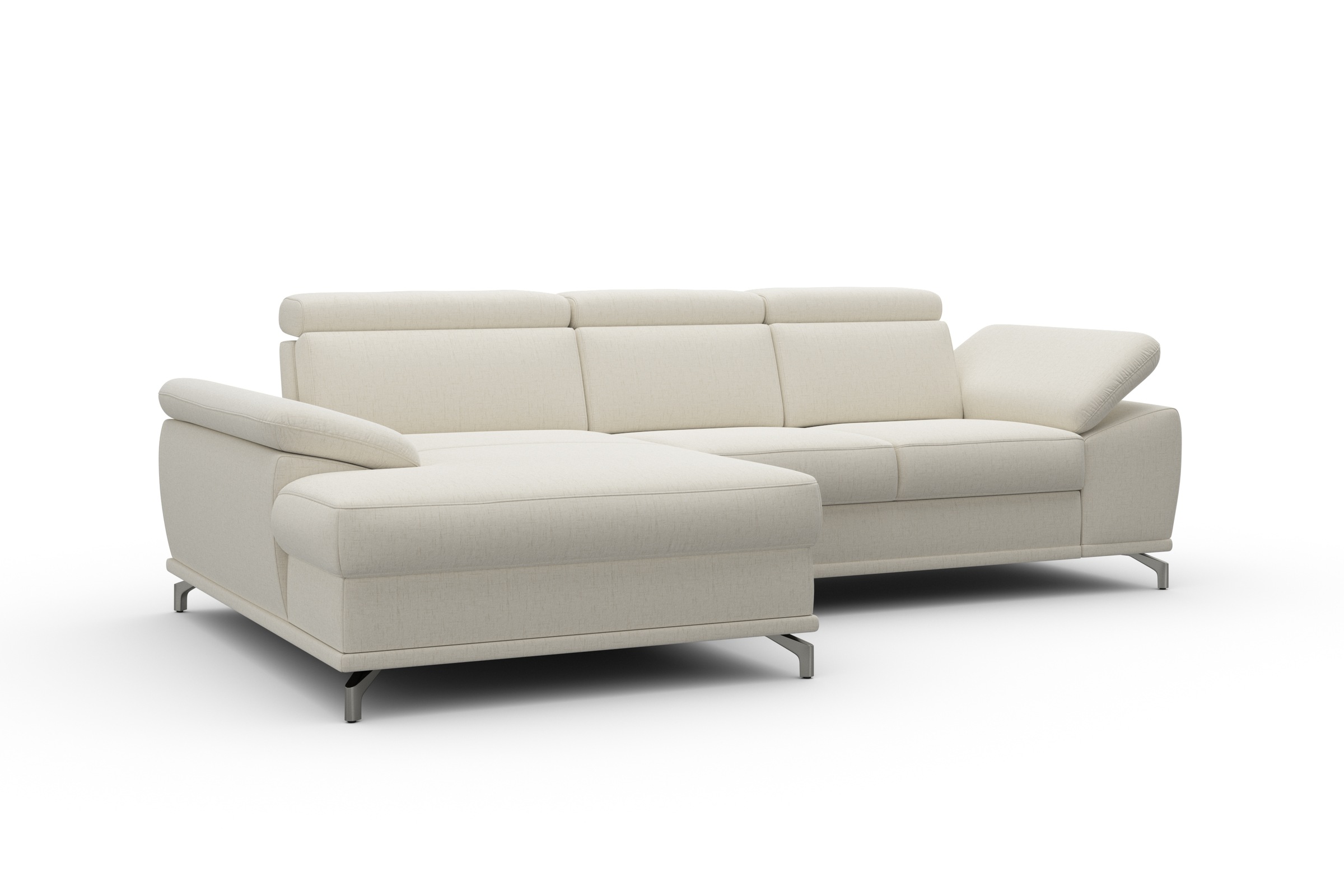 sit&more Ecksofa »Cabrio L-Form, mit Sitztiefenverstellung, Arm- und Kopfteilverstellung«, 2 Nierenkissen, Federkern, optional Bettfunktion und Stauraum