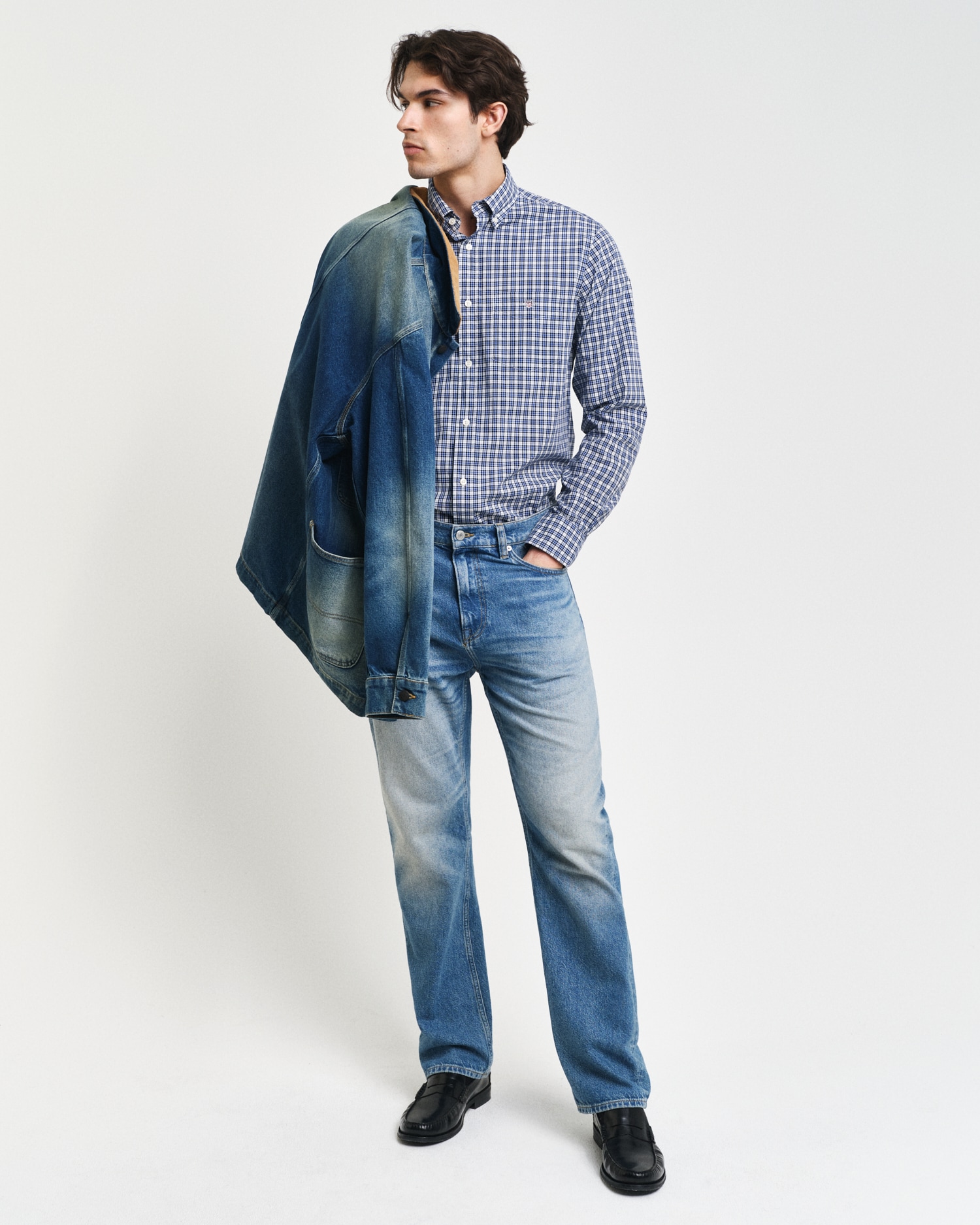 Gant Langarmhemd »REG POPLIN SMALL CHECK SHIRT«, Regular Fit Popeline Hemd mit kleinem Karomuster