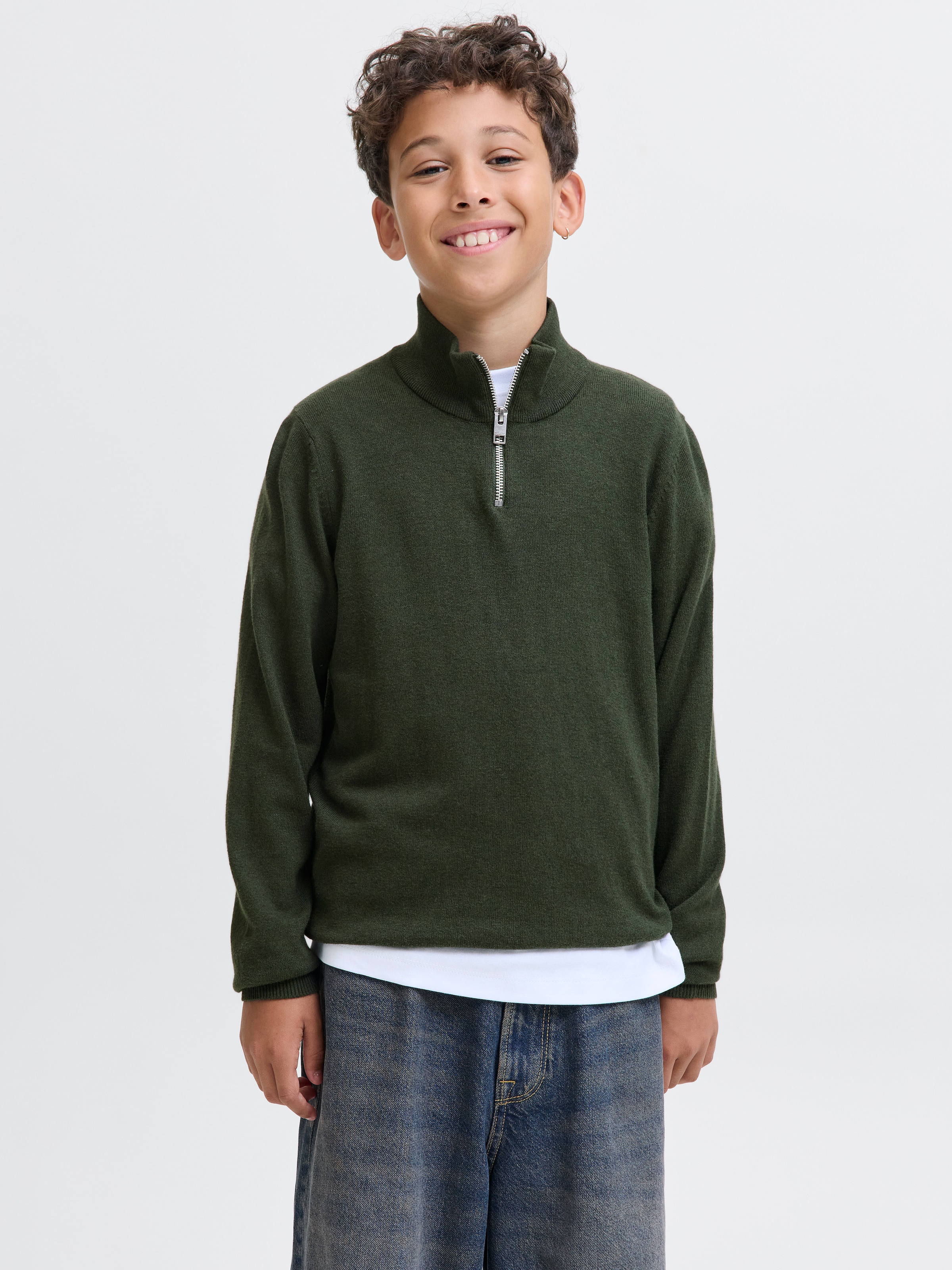 Jack & Jones Junior Troyer »JJEEMIL KNIT HALF ZIP NOOS JNR« Baumwollmischung, regular fit