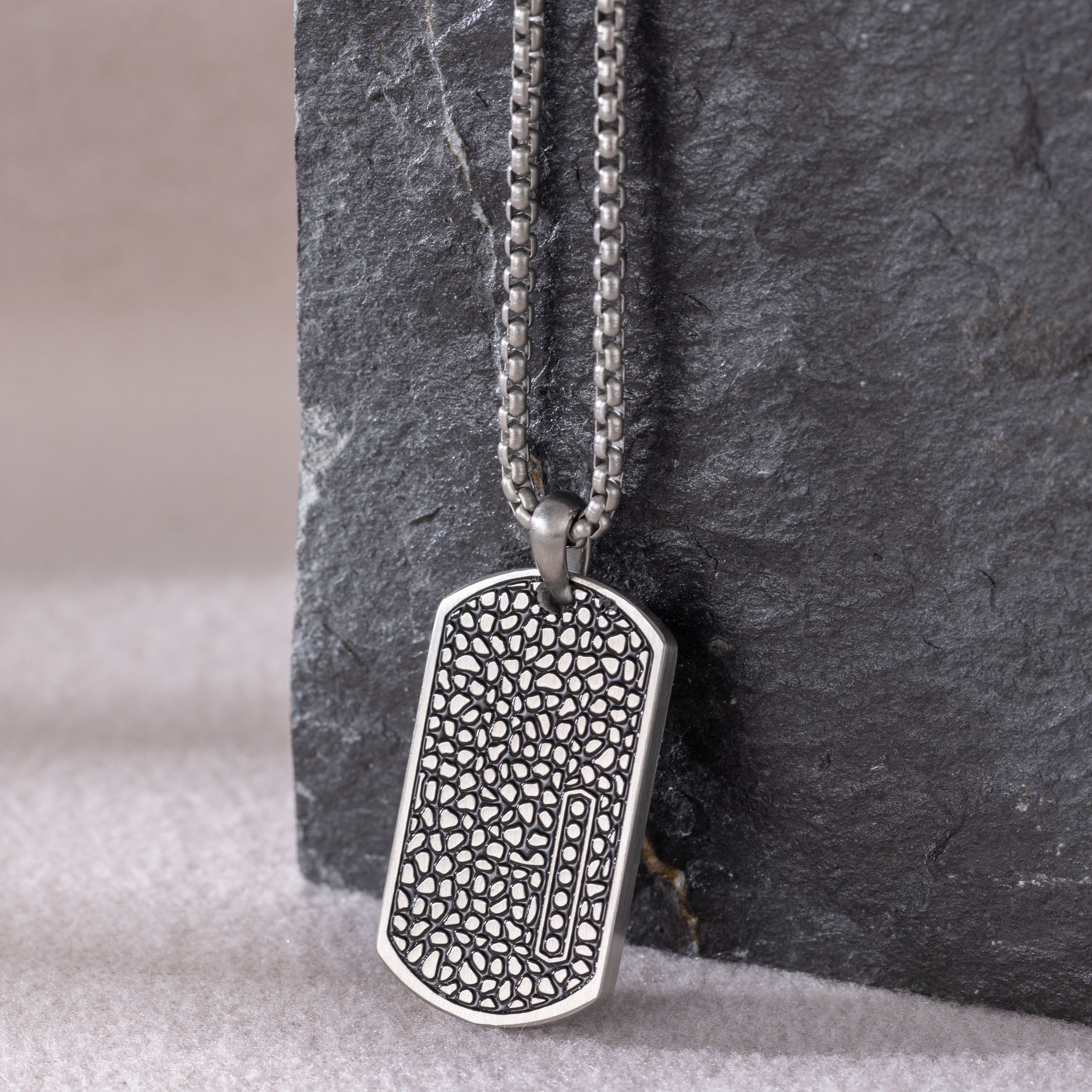 Firetti Kette mit Anhänger "Schmuck Geschenk Edelstahl Halsschmuck Halskette Dog Tag Reptil"