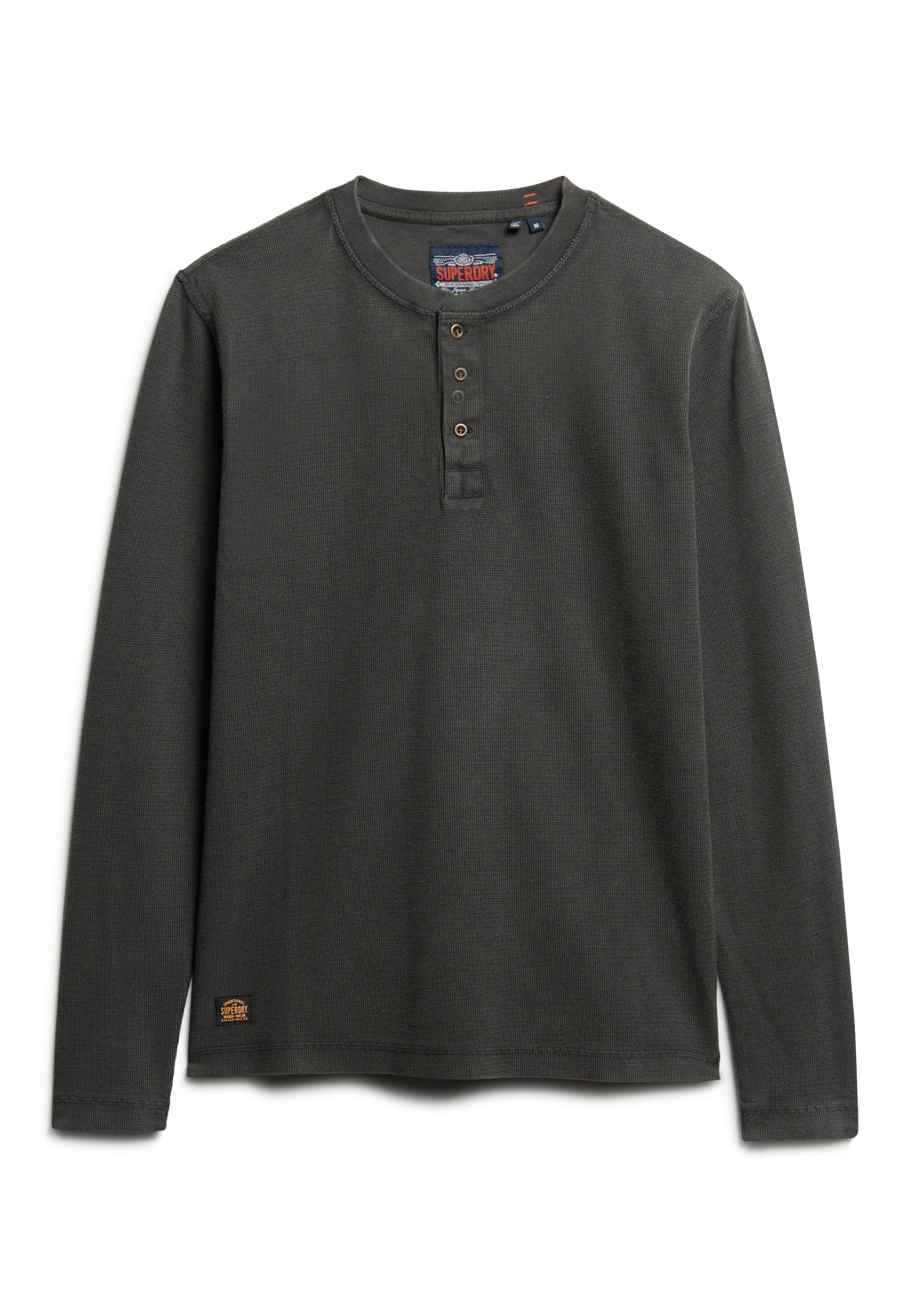 Superdry Langarmshirt »WAFFLE LONG SLEEVE HENLEY TOP«