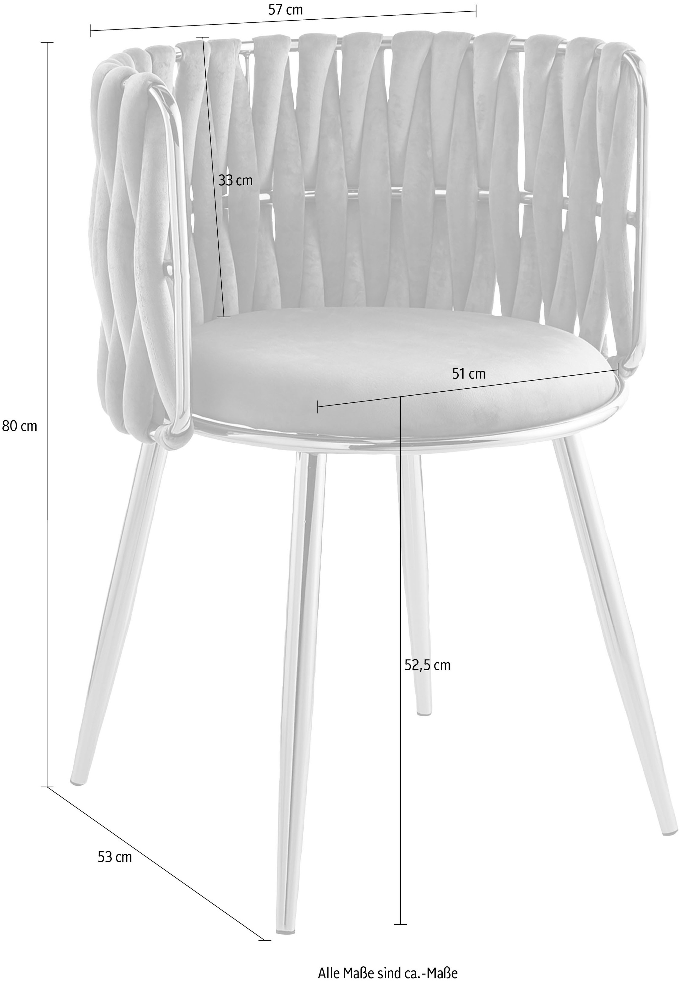 Kayoom Esszimmerstuhl »Mila«, (Set), 2 St., Stoffbezug, samtweicher Bezug, hochwertig