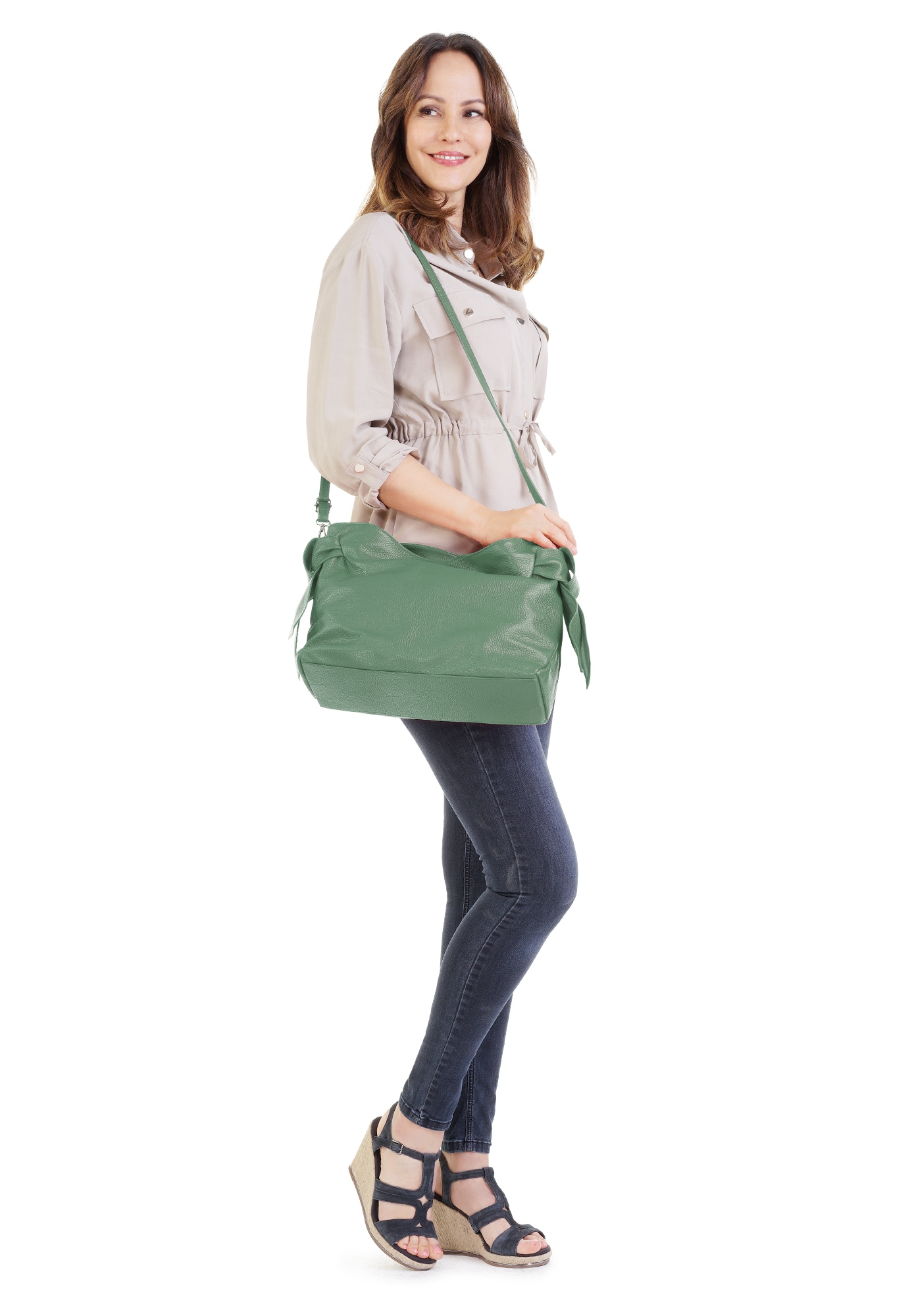 Samantha Look Henkeltasche, echt Leder, Made in Italy