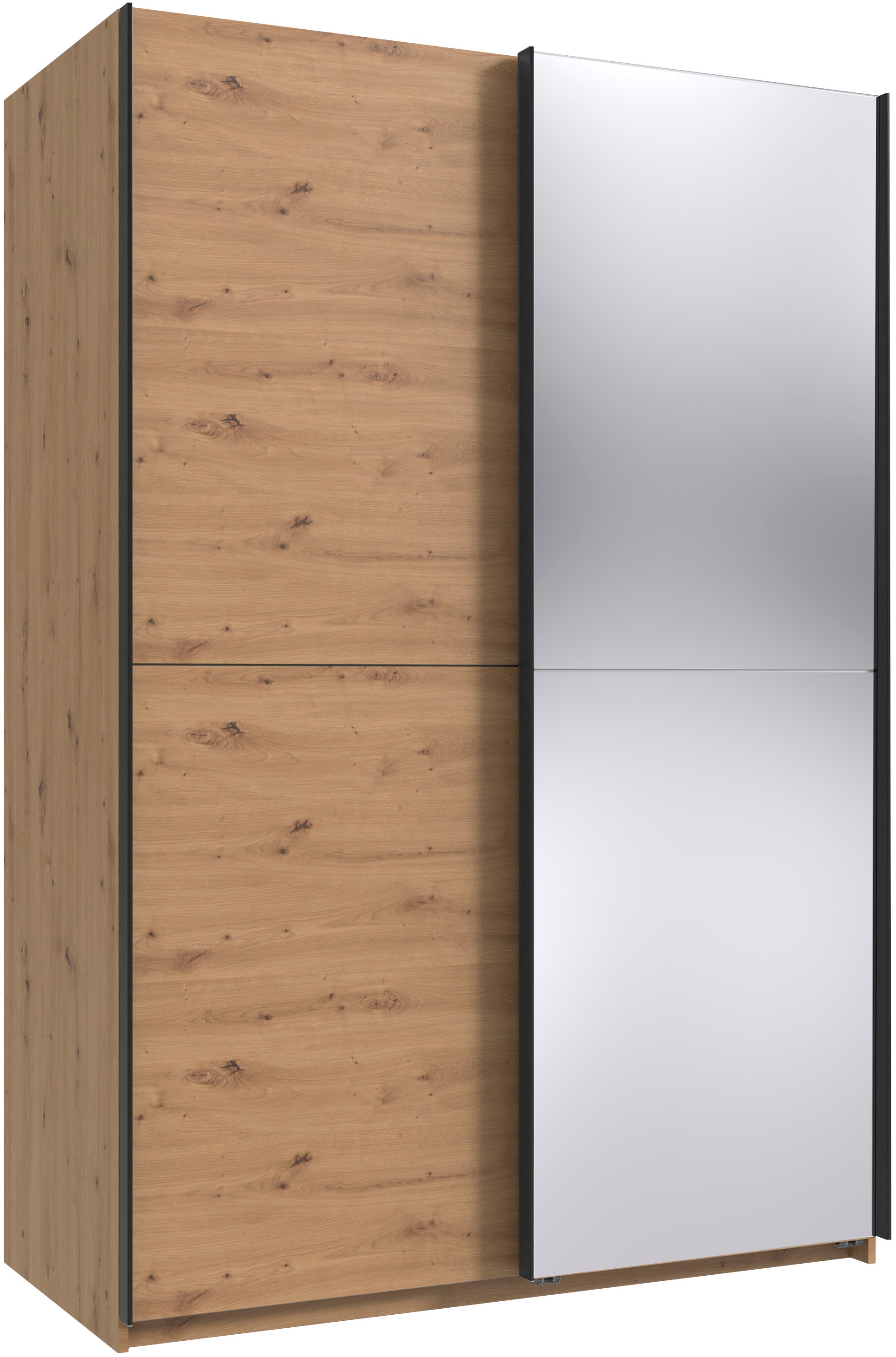 Wimex Kleiderschrank »Mugano, B/T/H 135 oder 180/65/198cm, Made in Germany« wähle Deine Ausstattung: Basic oder Premium!, 2 Schwebetüren mit oder ohne Spiegel, Metallgriffe