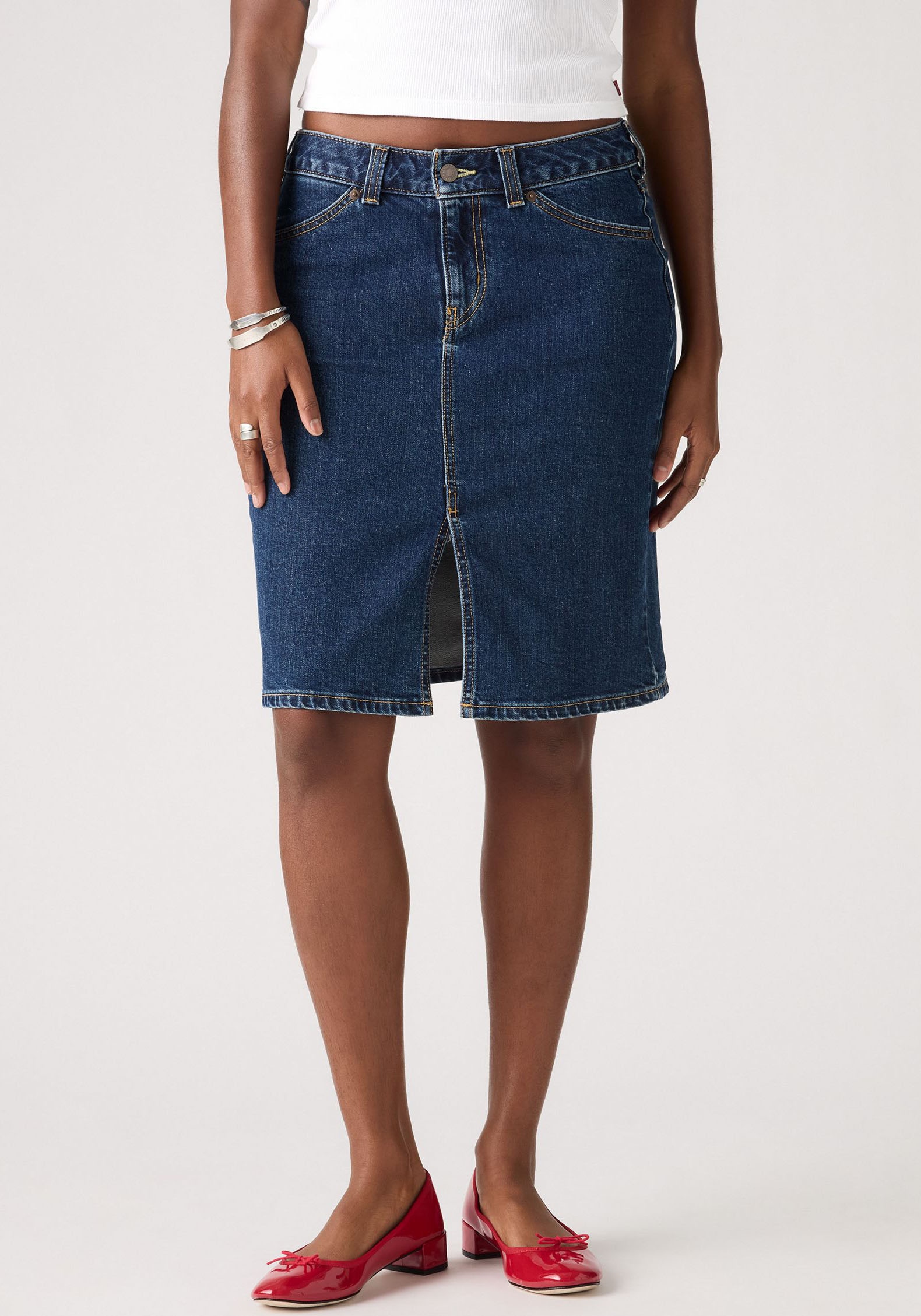 Levis Jeansrock "LOW MIDI SKIRT ME" mit Schlitz für mehr Bewegungsfreiheit