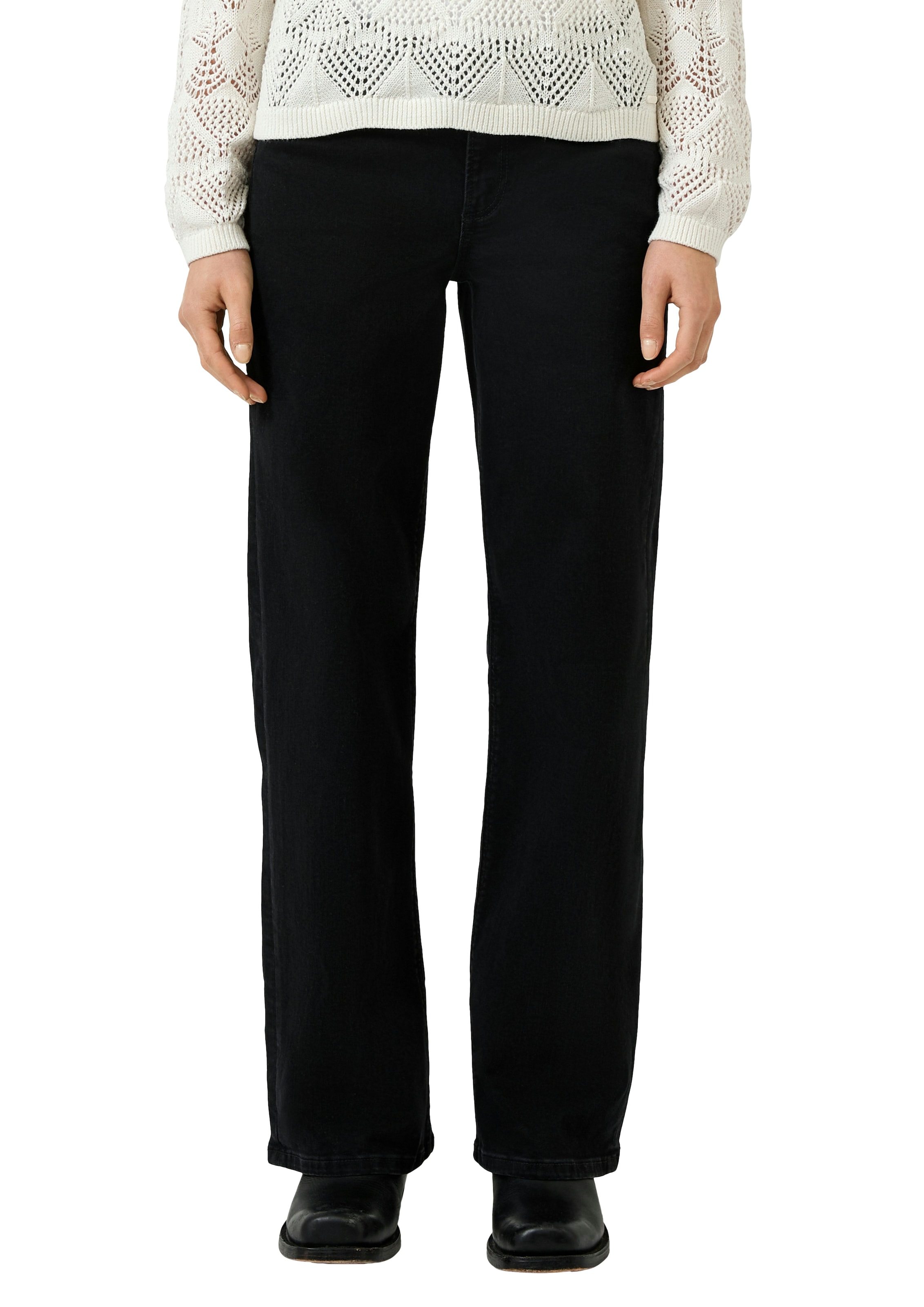 QS Stretch-Jeans »CATIE Wide Leg« in blauer Waschung