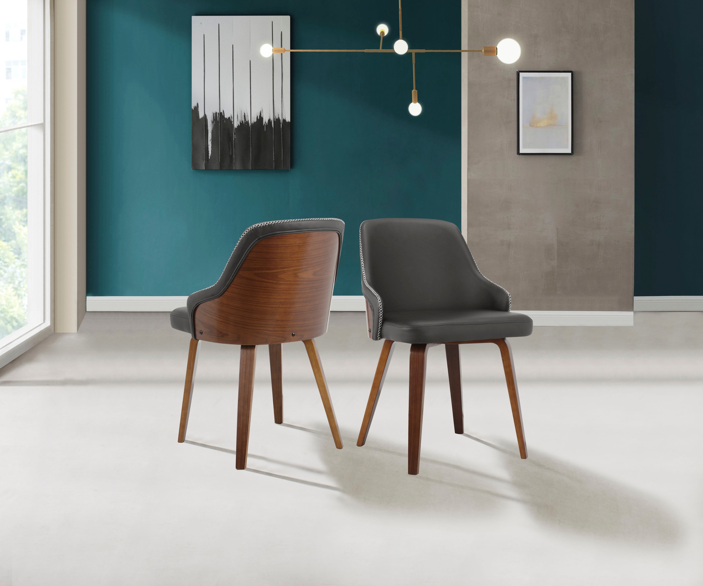 OTTO home Esszimmerstuhl "Bojan" () 2 Stk.pflegeleichtes Kunstleder, Sitz- und Rücken gepolstert, Sitzhöhe 47 cm