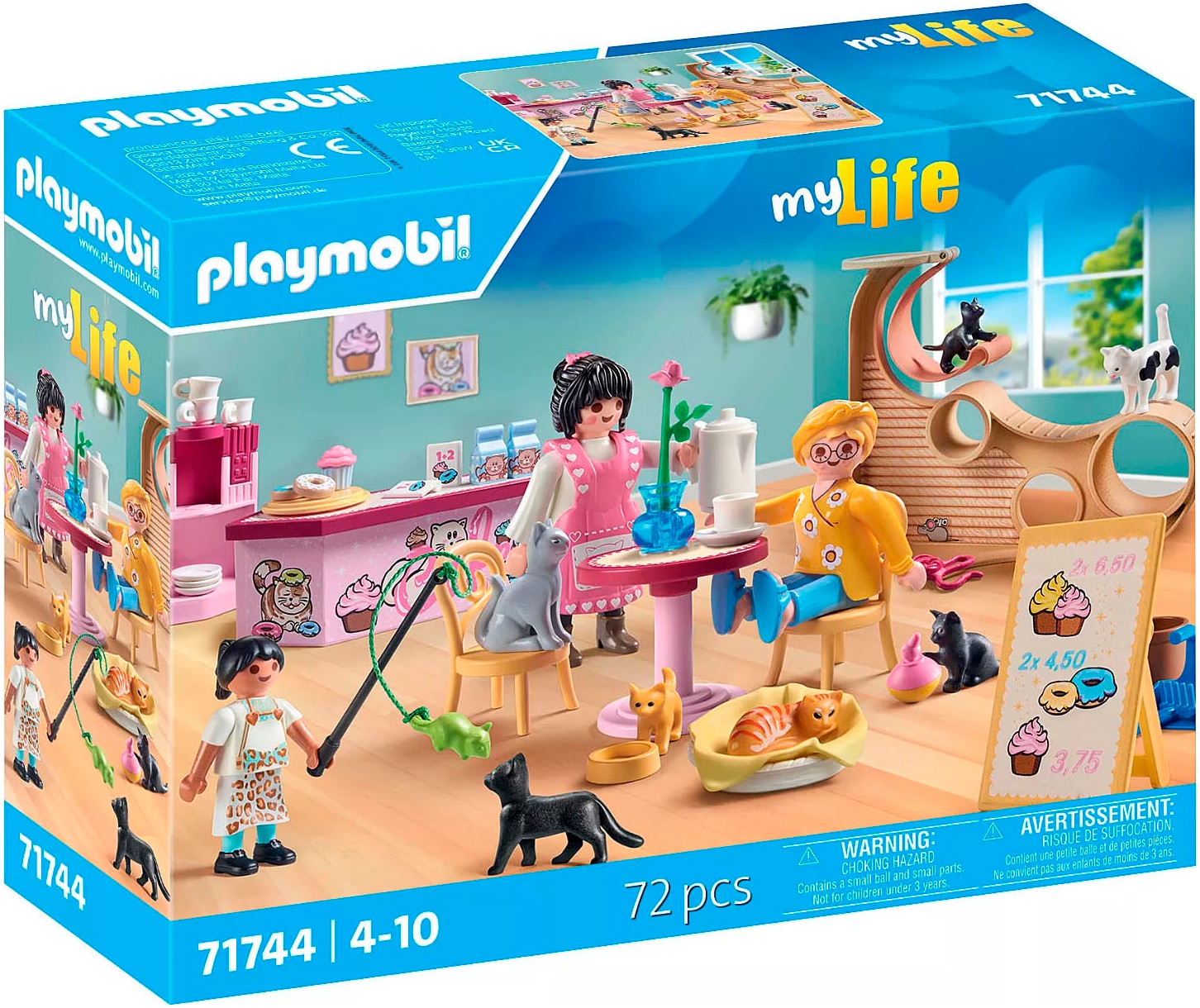 Playmobil Konstruktions-Spielset "Katzencafe (71744), Playmobil My Life" Made in Europe