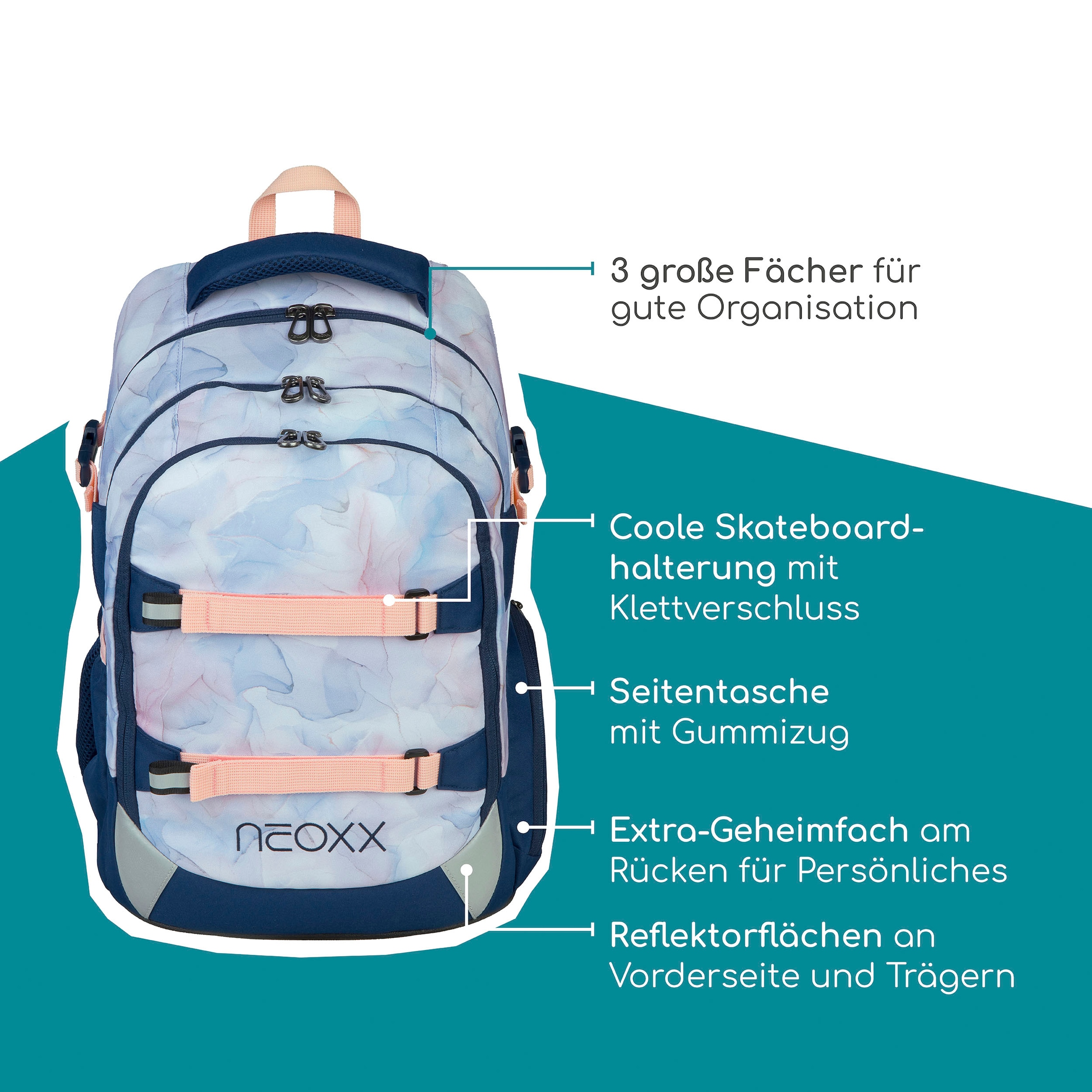 neoxx Schulrucksack »Active Pro, Dreaming of Pastel«