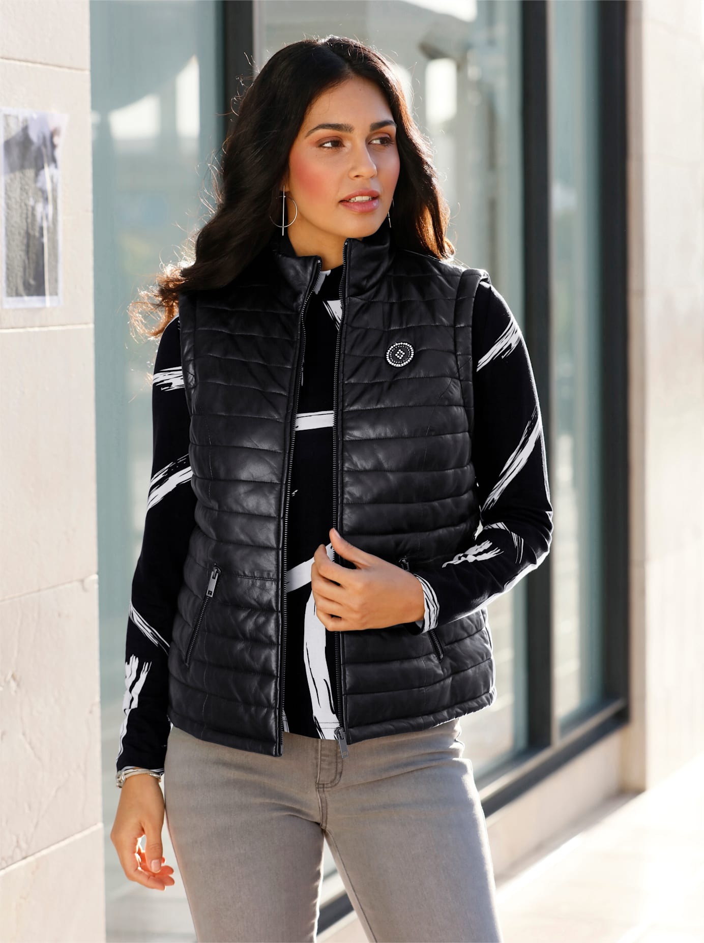 Inspirationen Lederjacke ohne Kapuze