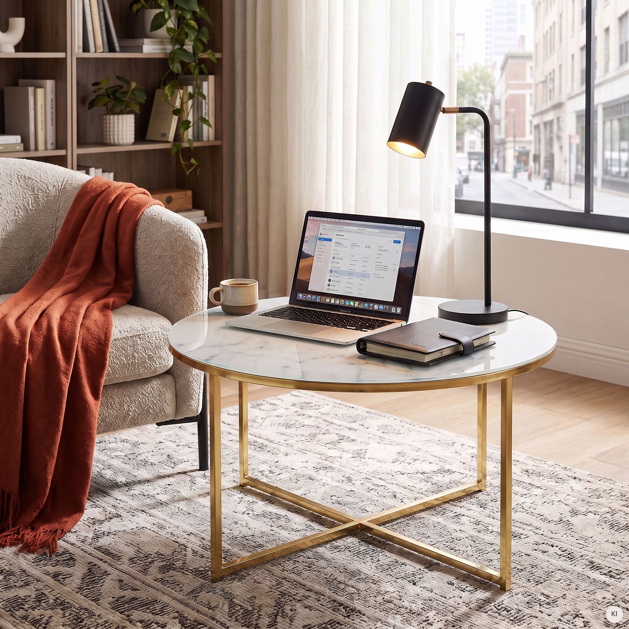 SalesFever Couchtisch "Caorle Coffeetable im eleganten Stil" Elegantes Design mit Marmoroptik-Tischplatte