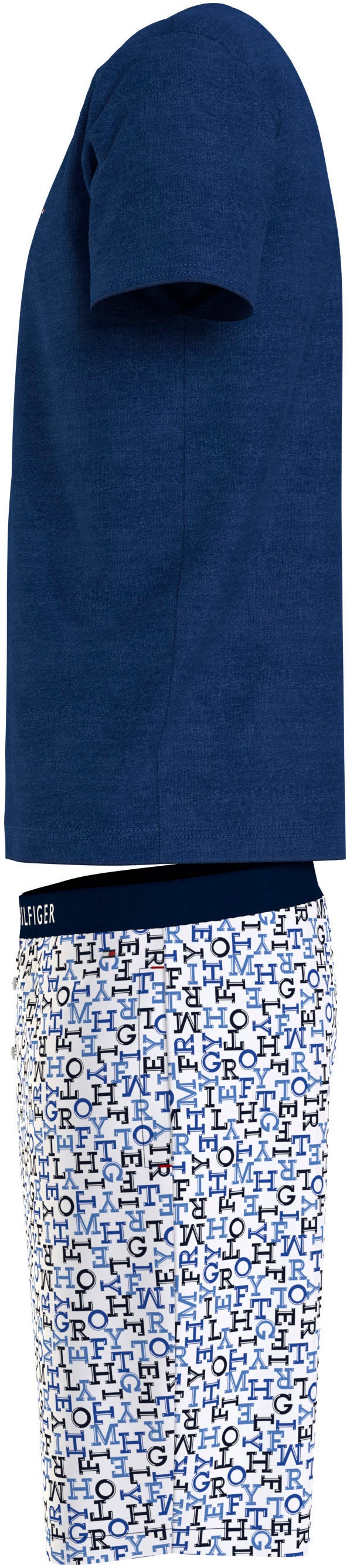 Tommy Hilfiger Underwear Pyjama »CN SS SHORT WOVEN SET«, (Set, 2 tlg., 2er), mit Markenlabel