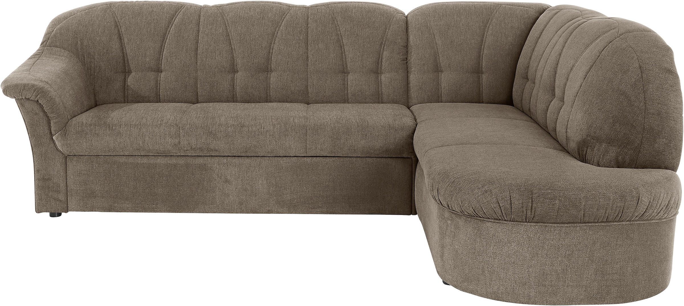 DOMO collection Ecksofa "Pegnitz, zeitlose und elegante Rückensteppung, Breite 246cm, L-Form" wahlweise mit Bettfunktion