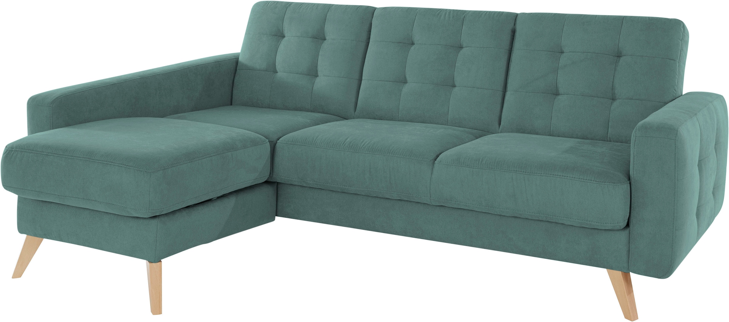 exxpo - sofa fashion Ecksofa »Nappa, kompakt und komfortabel, bequem, zeitloses Design, L-Form«, tolle Detailverarbeitung, inkl. Bettfunktion und Bettkasten