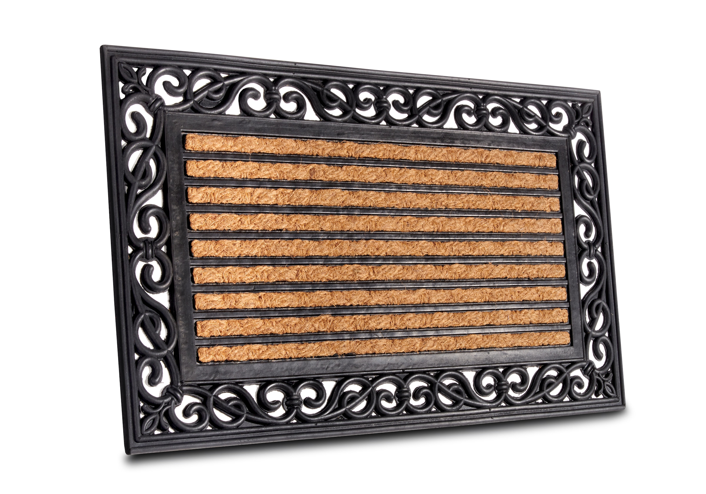 HANSE Home Fussmatte »Mix Mats Gummi Kokos Panama, Türmatte«, rechteckig, 8 mm Höhe, Strapazierfähig, pflegeleicht, robust, wetterfest, UV-beständig