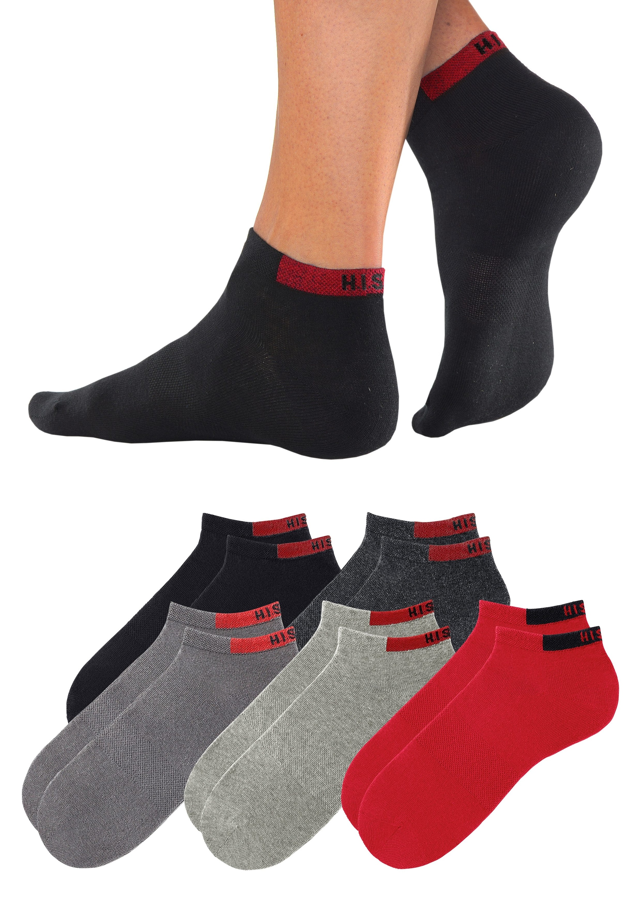 H.I.S Sneakersocken, (Set, 10 Paar), mit verstärkten Belastungszonen