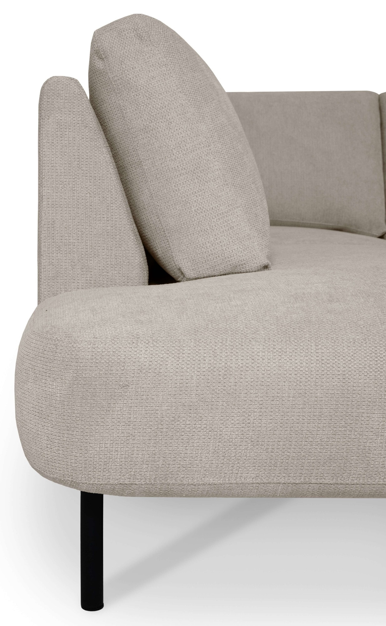 Places of Style Wohnlandschaft »Cesola«, in weichem Chenille-Stoff, Breite 327 cm, mit schwarzen Metallfüssen