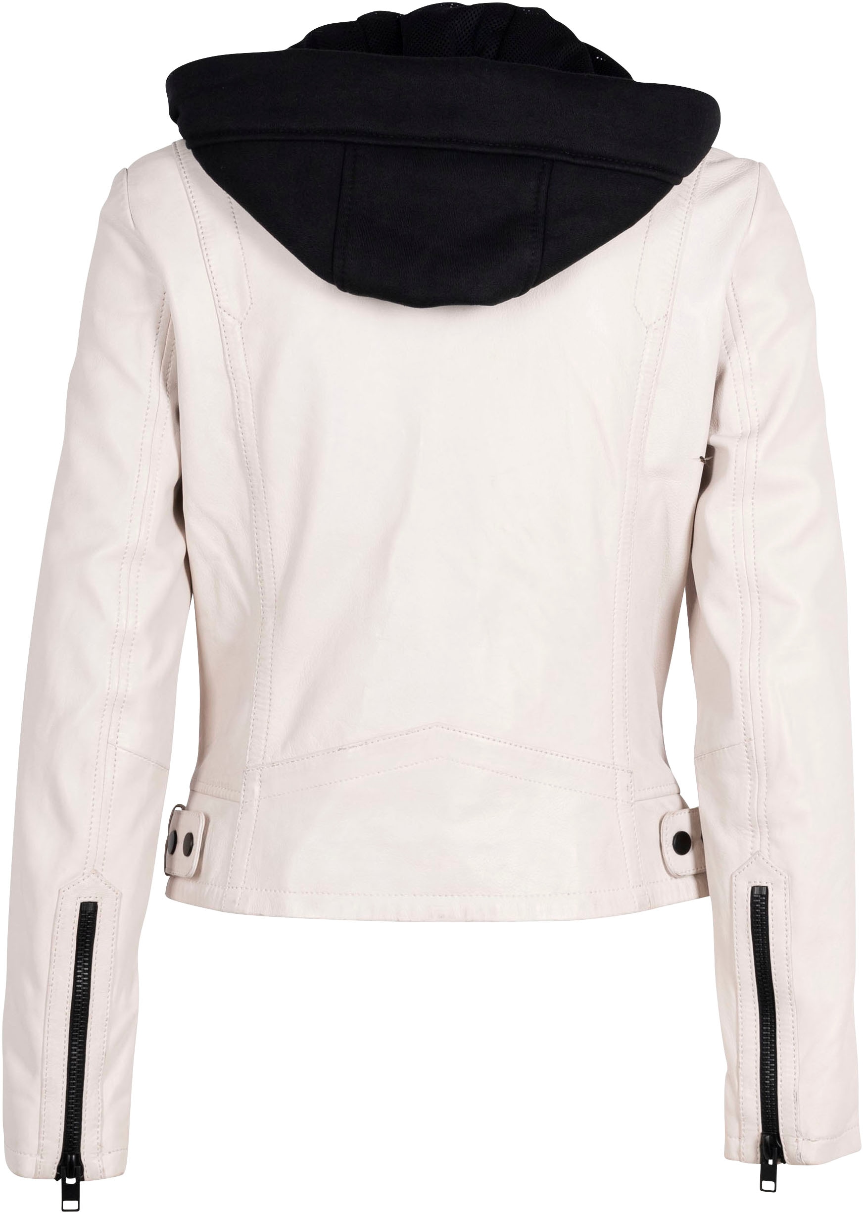 Mauritius Lederjacke »2Wrinko SF«, mit Kapuze, mit Zipper am Ärmelabschluss, mit Kapuze, mit Schultersteppung