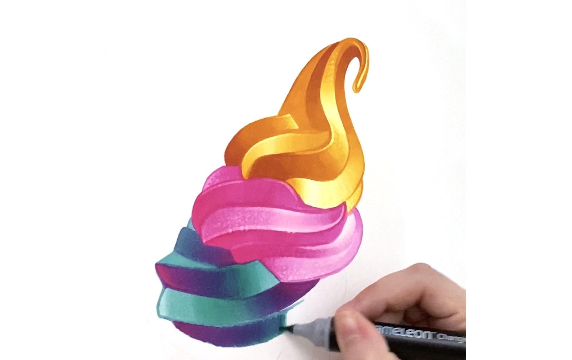Tintenroller »Chameleon Chameleon Brus«, 3D-Effekt, Farbwechsel, Verwischbar, Wasserfest