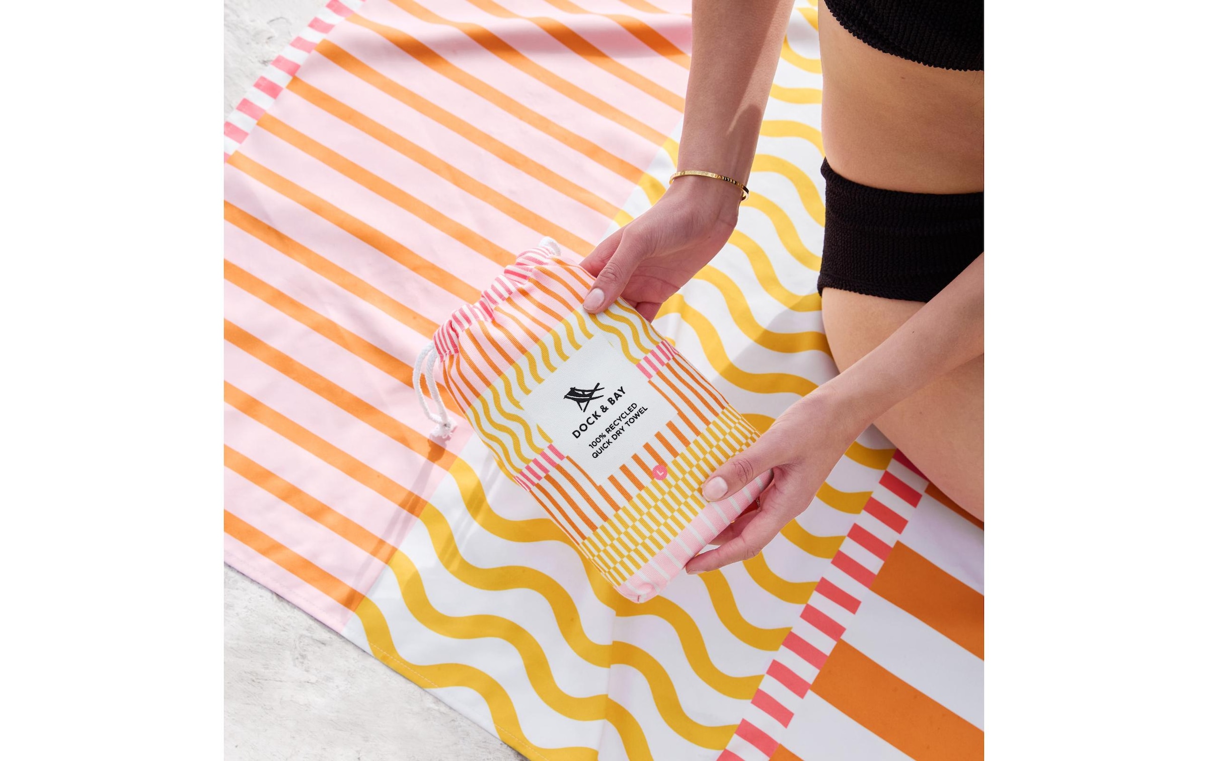 Strandtuch »Dock & Bay Lemonade Waves 200 cm x 90 cm«, (1 St.)