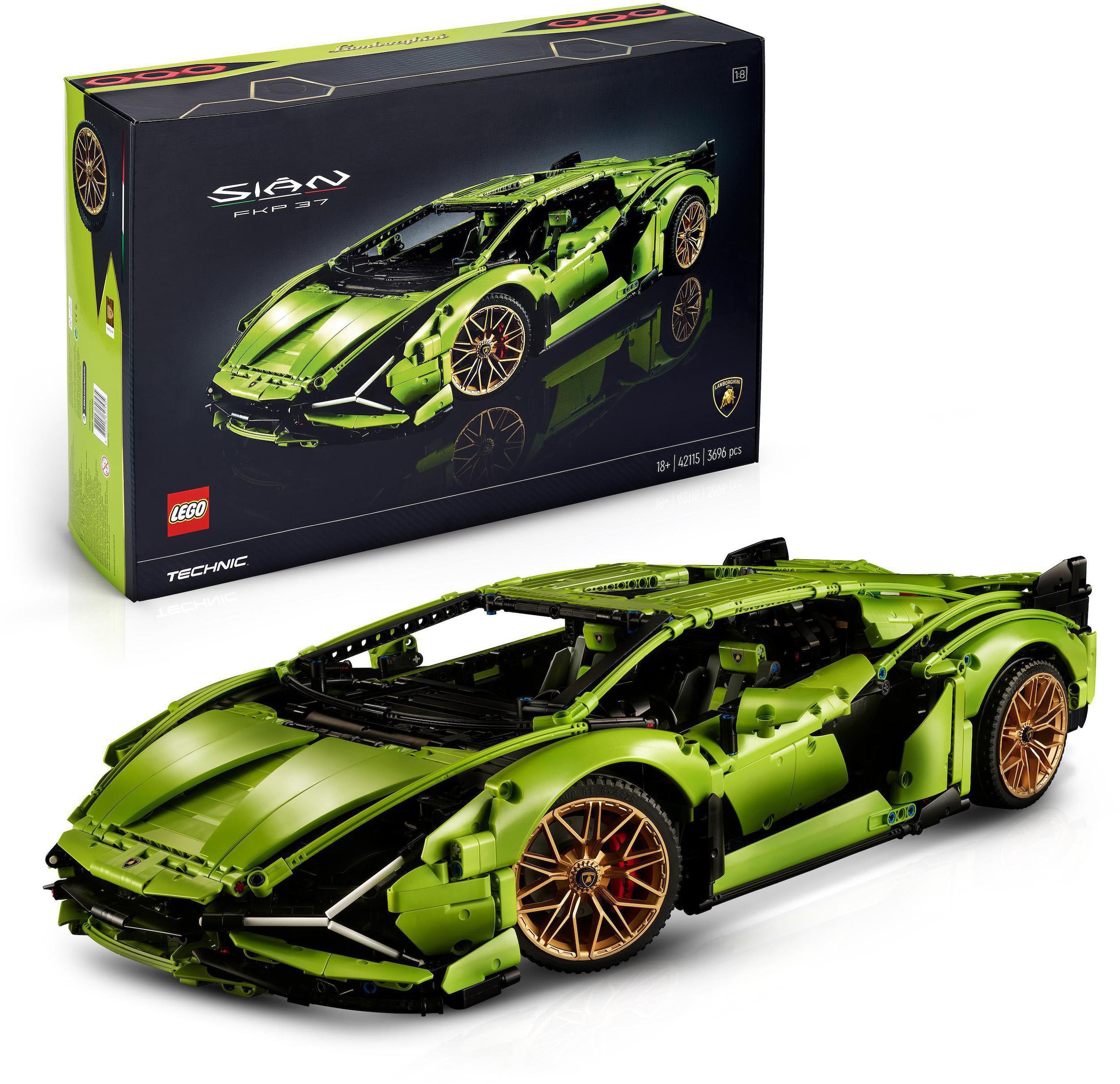 Konstruktionsspielsteine »Lamborghini Sián FKP 37 (42115), LEGO® Technic«, (3696 St.),...