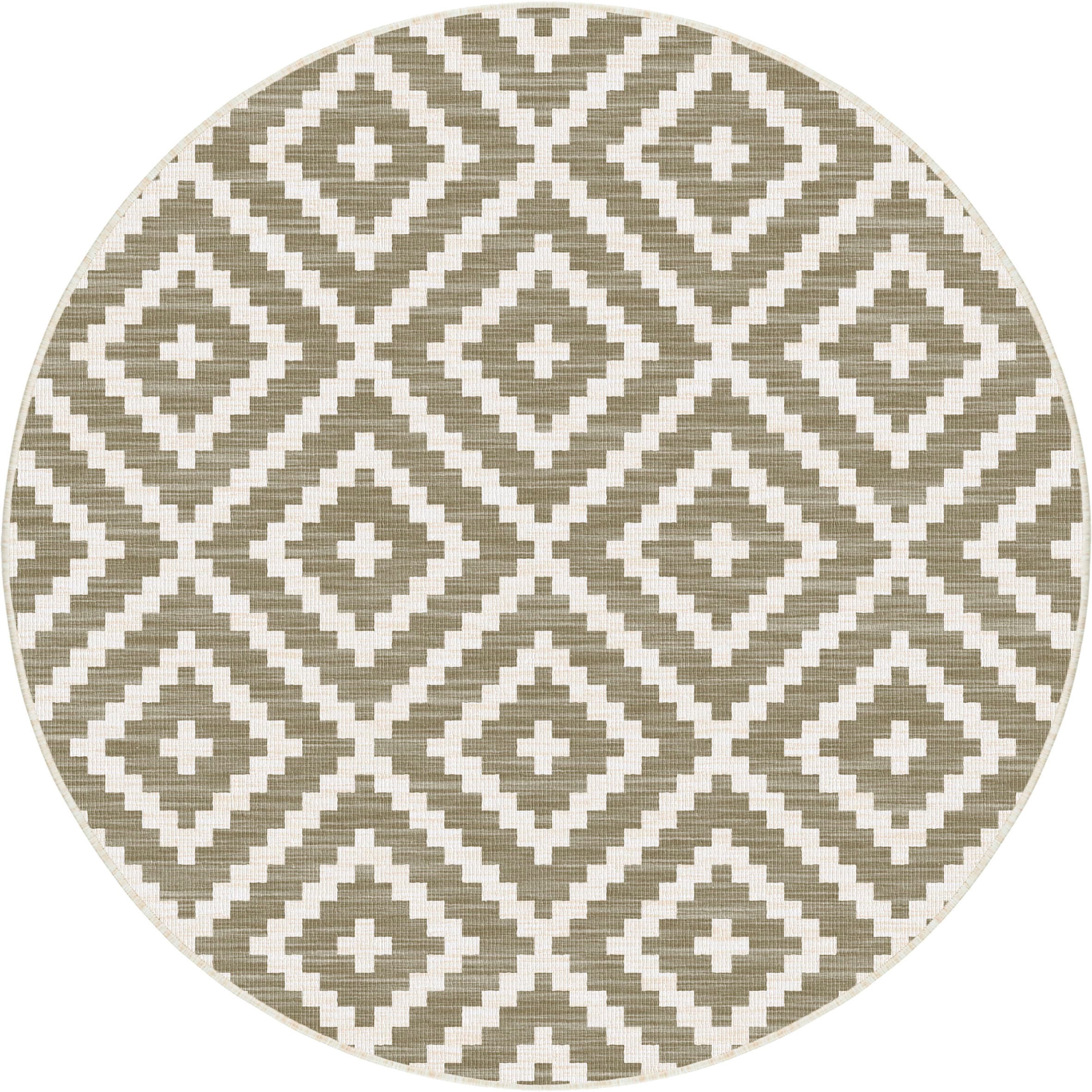 my home Teppich »Ronda Wendeteppich«, rund, 5 mm Höhe, Sisal-Optik, Flachgewebe, In- und Outdoor, geometrisches Boho Design
