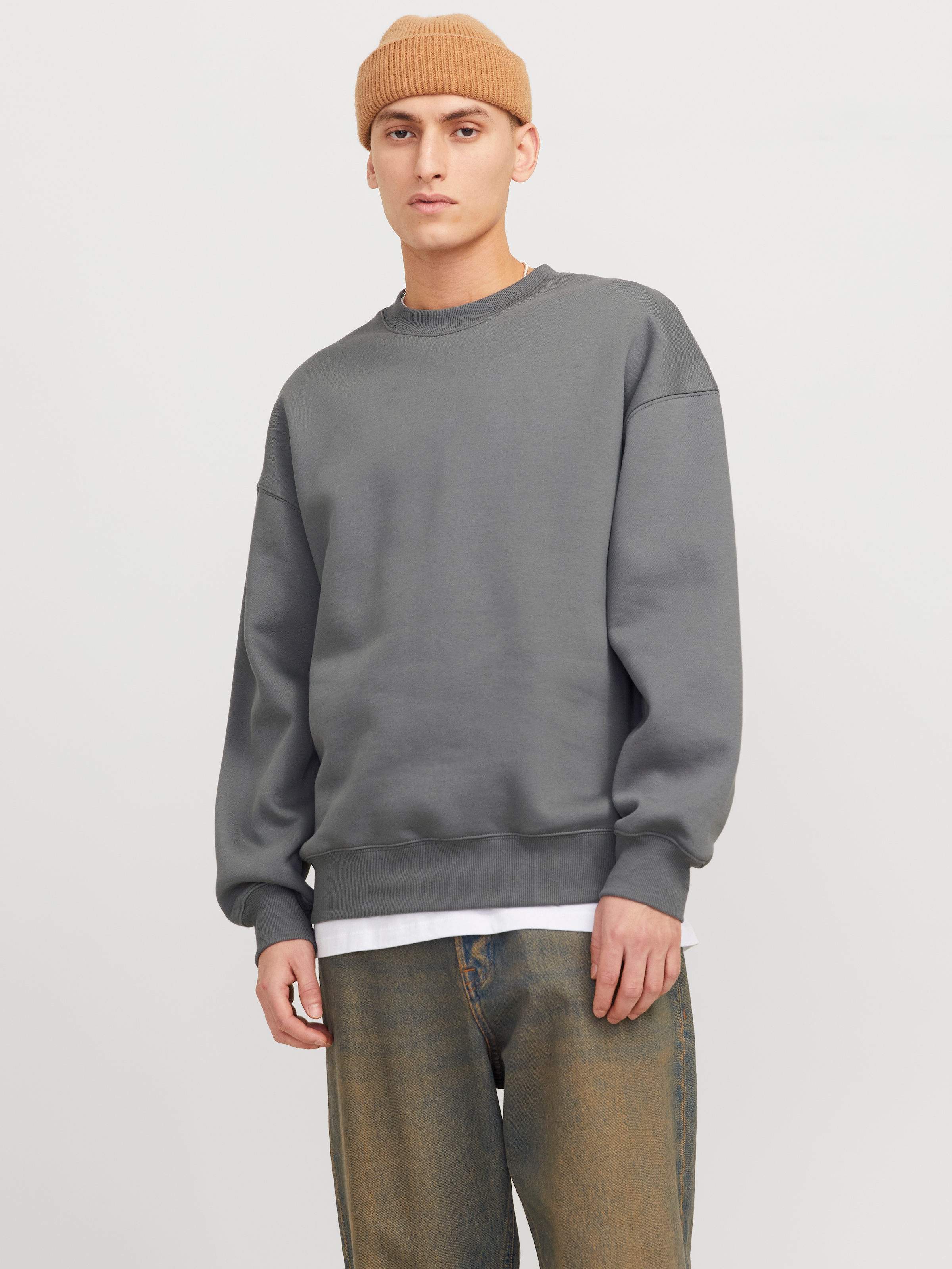 Jack & Jones Sweatshirt »JJEURBAN EDGE SWEAT CREW NECK NOOS«, mit Rippbündchen