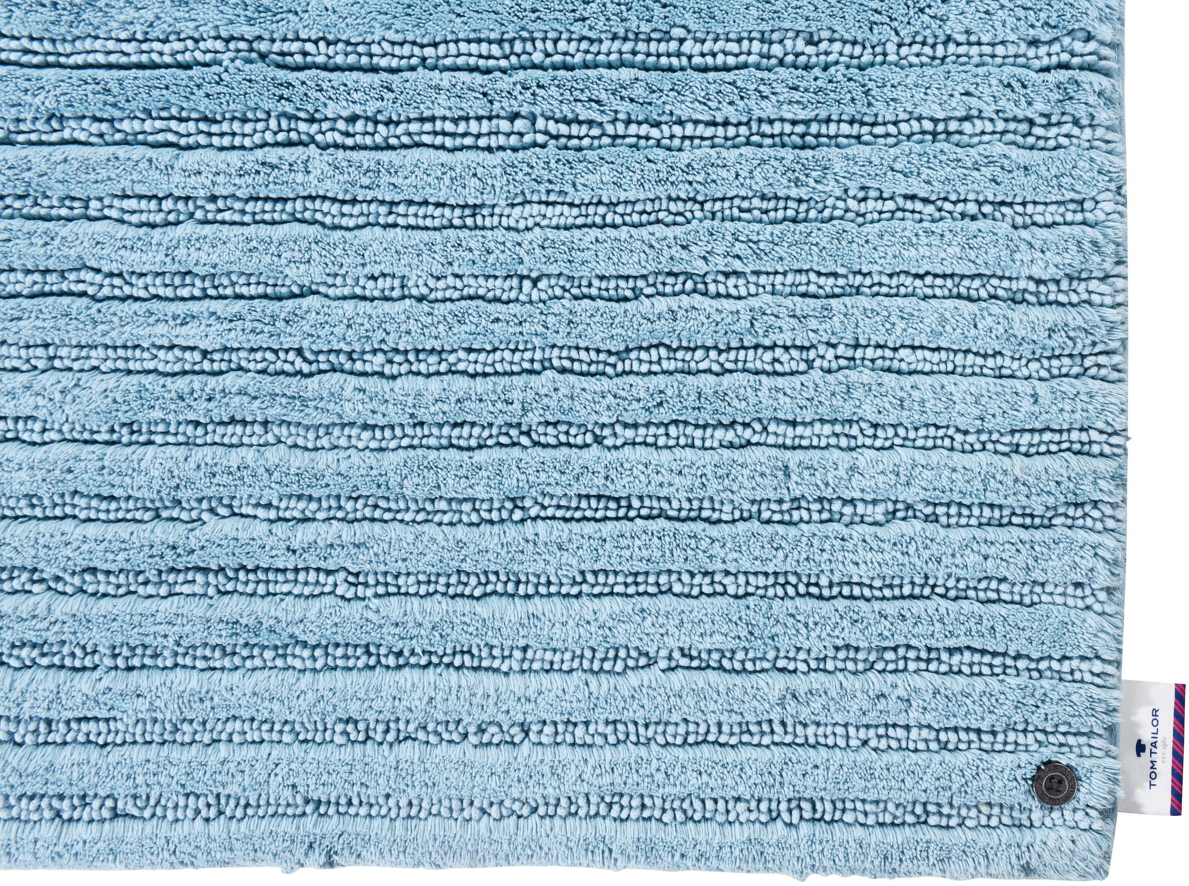 TOM TAILOR HOME Badematte »Cotton Stripes«, rutschhemmend beschichtet, fussbodenheizungsgeeignet-strapazierfähig, Uni Farben, gestreift, reine Baumwolle, Hoch-Tief Effekt