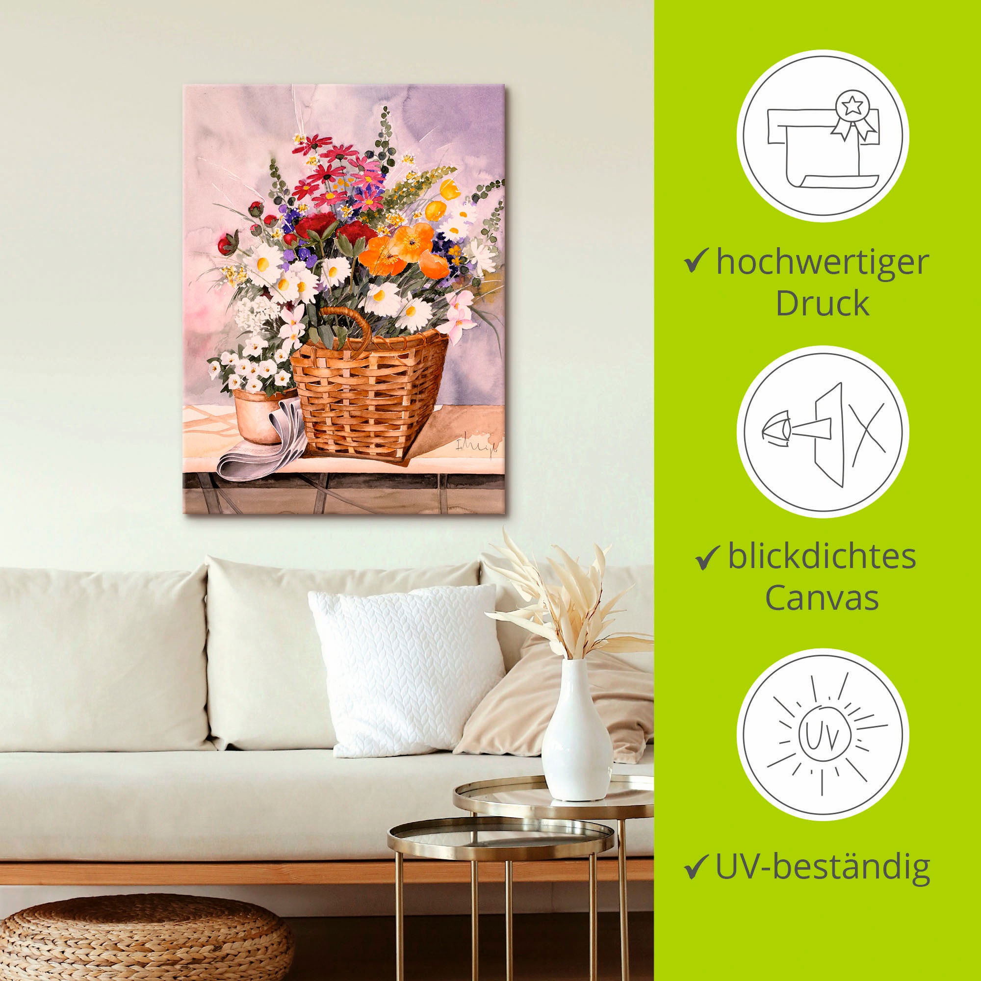 Artland Wandbild »Stillleben mit Kürbissen«, Blumen, (1 St.), als Leinwandbild, Poster in verschied. Grössen
