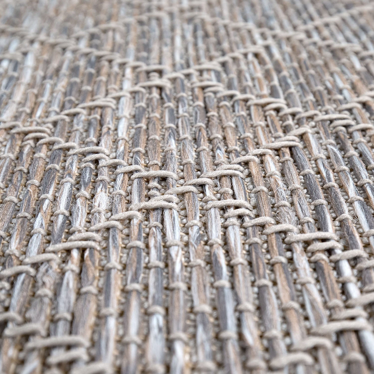 Paco Home Teppich »Vancouver 163«, rund, 4 mm Höhe, Flachgewebe, Rauten Muster, meliert, Bordüre, Outdoor geeignet