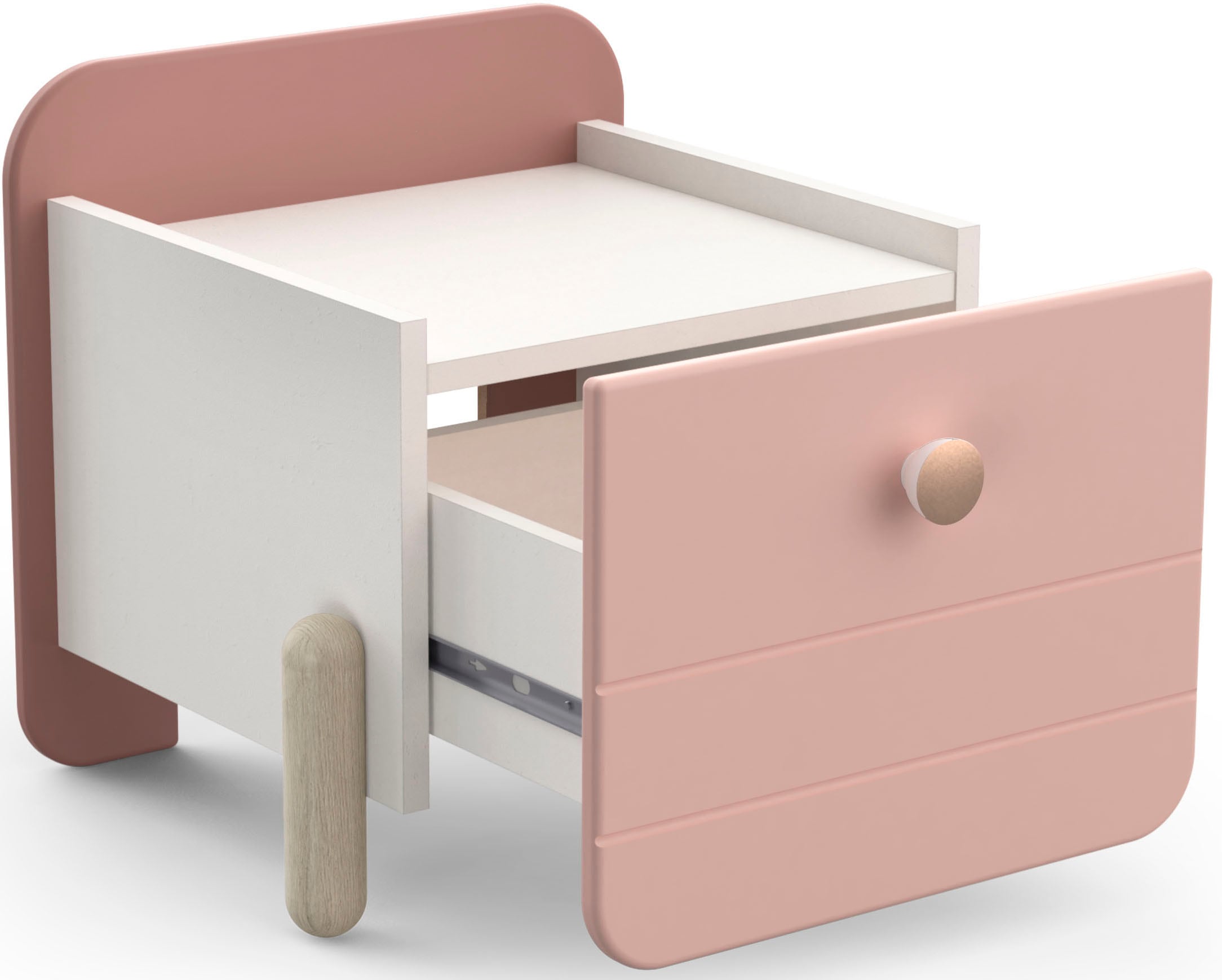 Demeyere GROUP Nachtkommode »Jade«, Schublade mit Rollenauszügen, Runde Knopfgriffe mit Roségoldfarben-Finish