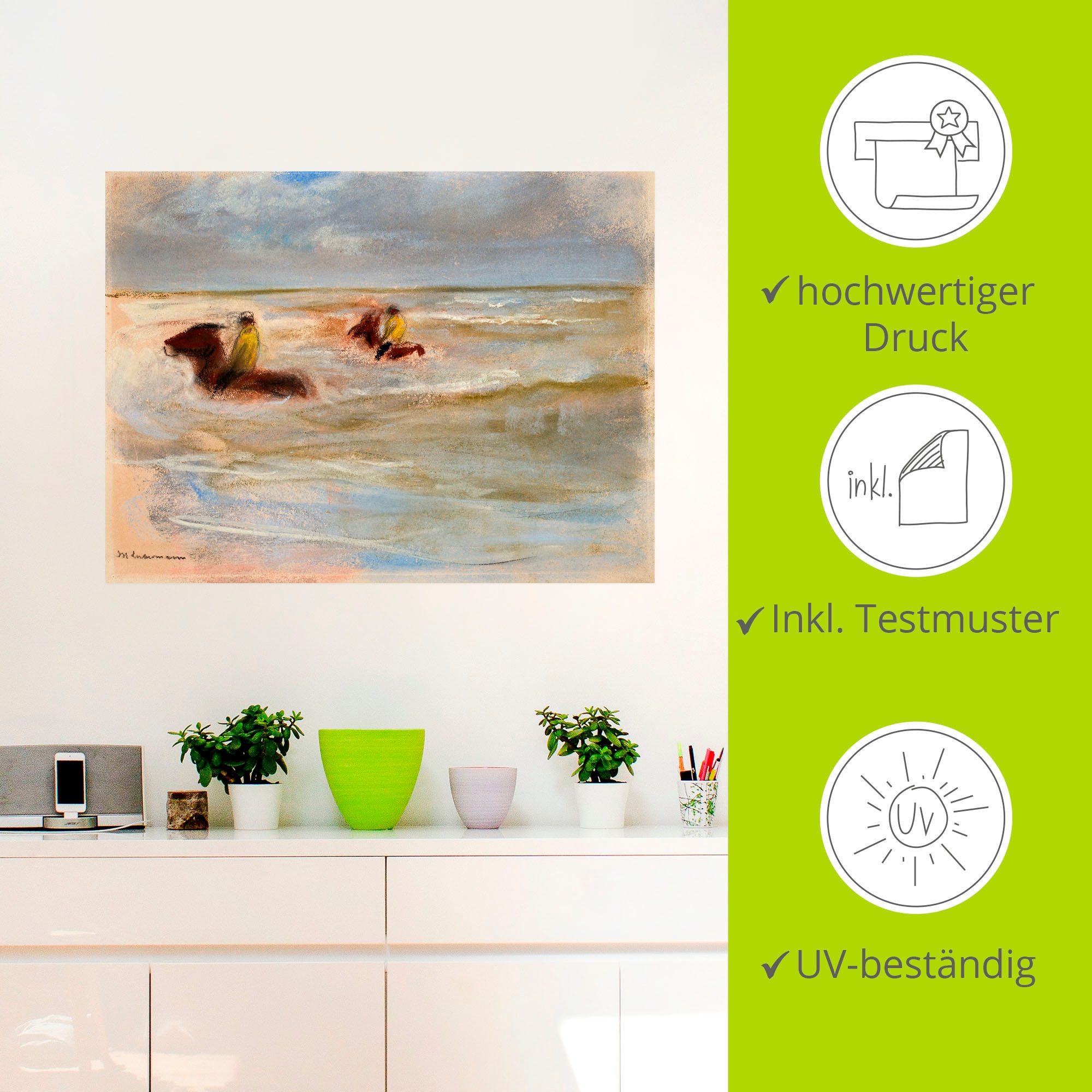 Artland Wandbild »Reiter am Strand (Stalljungen)«, Reitbilder, (1 St.), als Alubild, Leinwandbild, Wandaufkleber oder Poster in versch. Grössen