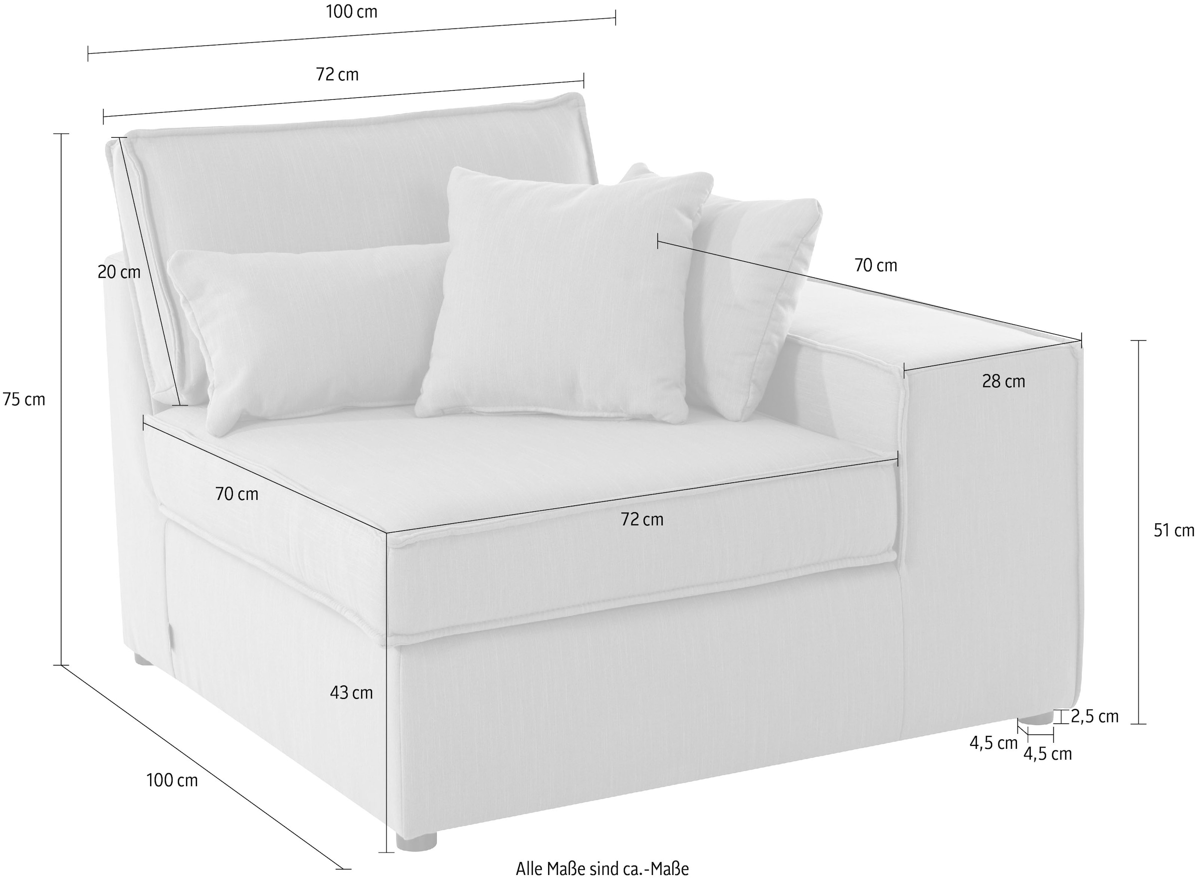 RAUM.ID Sofaelement »Florid«, als Teil eines Modulsofas, fester Sitzkomfort, auch in Cord