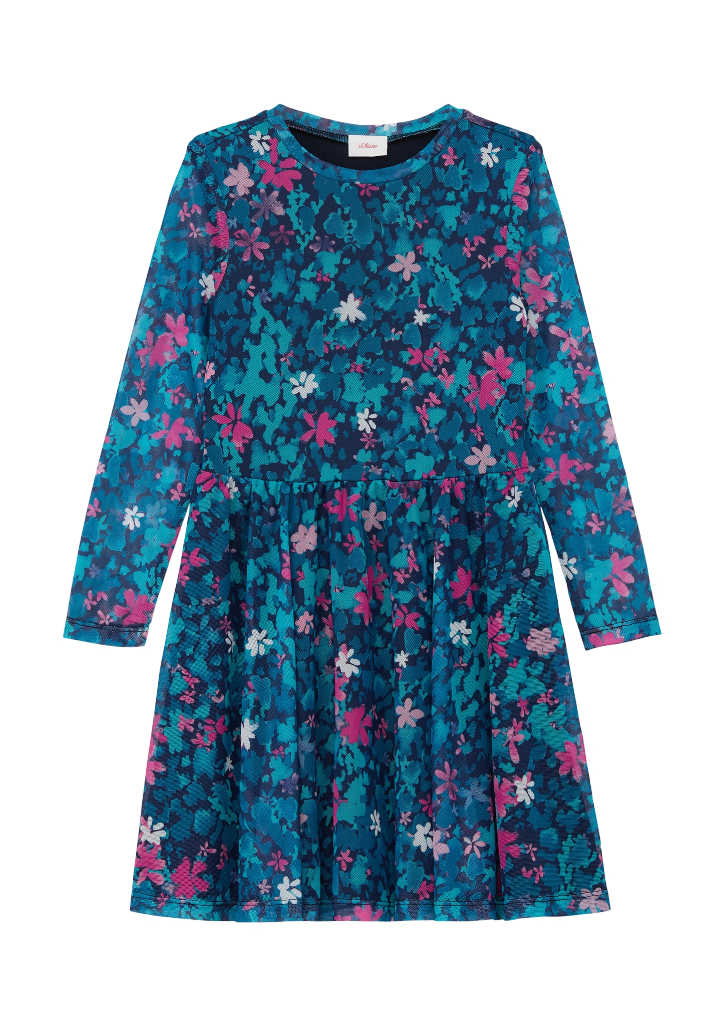 Volantkleid, mit Blumenmuster