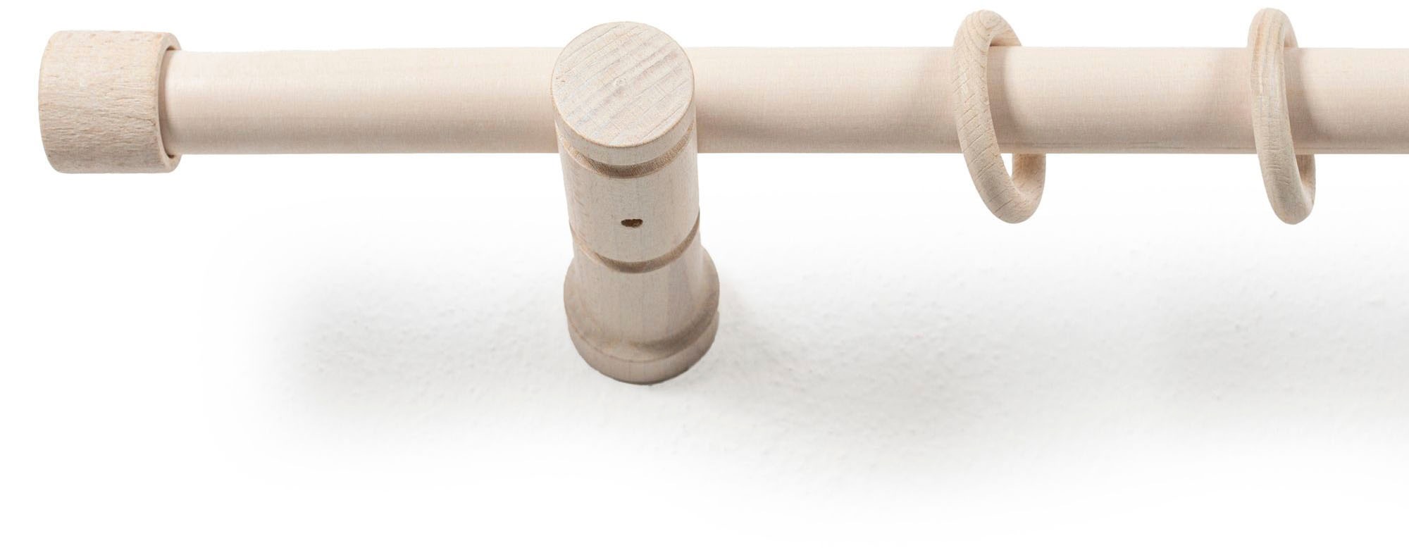 SN DECO GROUP Gardinenstange »Cafiro«, 1 läufig-läufig, Fixmass, 28 mm, Holz, verschiedene Längen und Farben, Komplettset