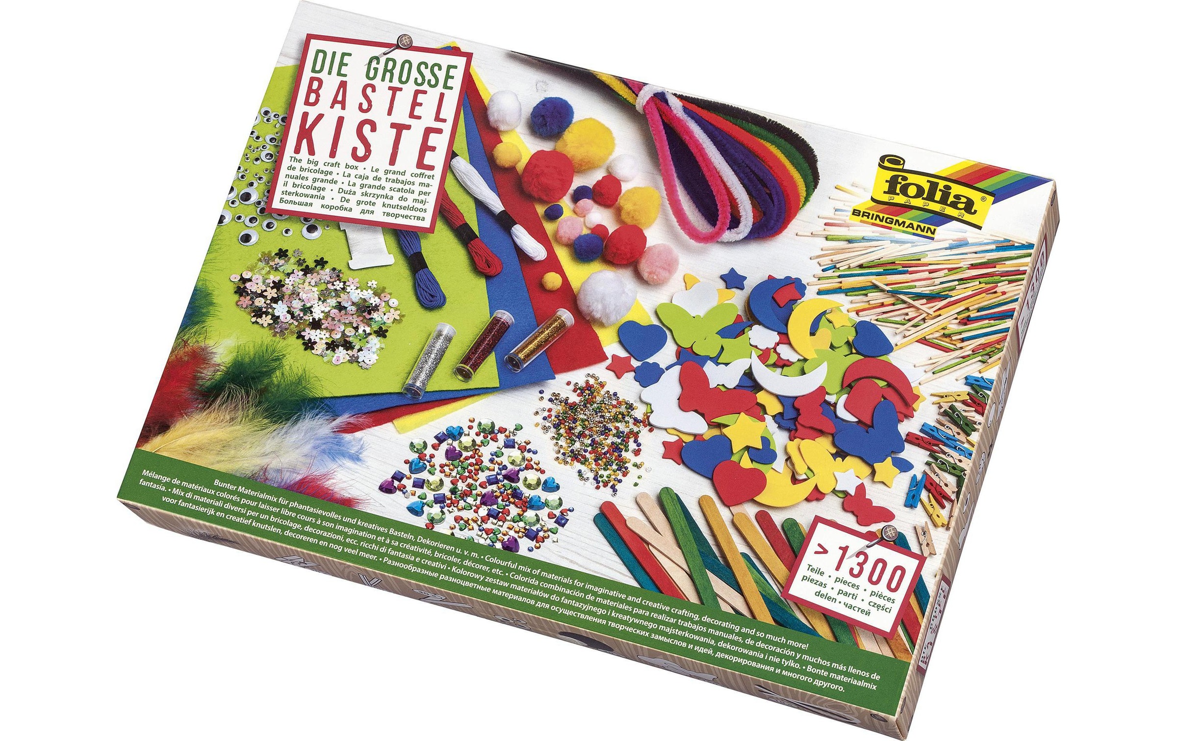 Folia Bastelnaturmaterial »Bastelset 1300 Teile«, (1300 St.)