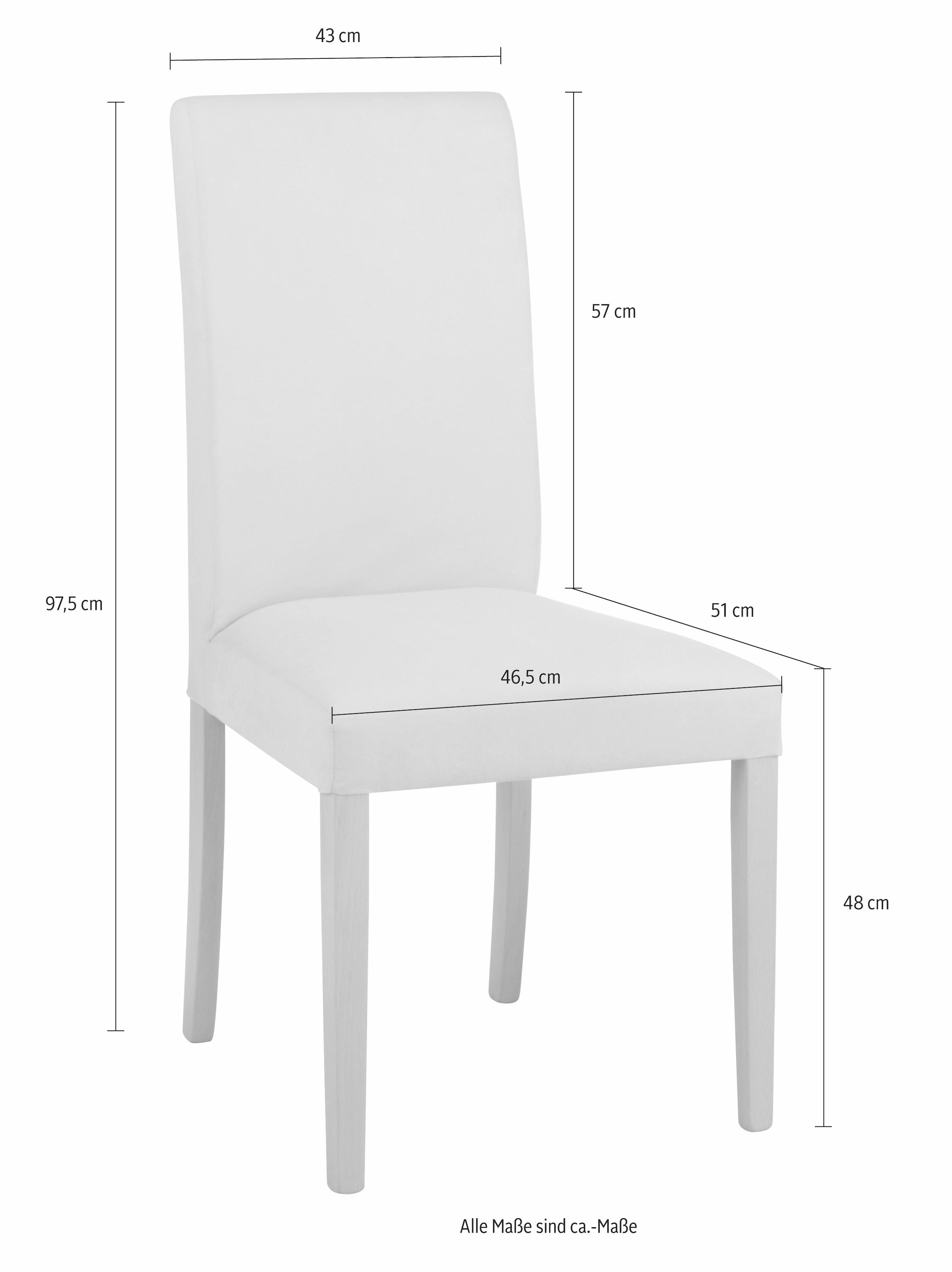 Home affaire Esszimmerstuhl »Roko«, (Set), 2 St., Kunstleder, im 2er, 4er oder 6er-Set, Gestell Massivholz