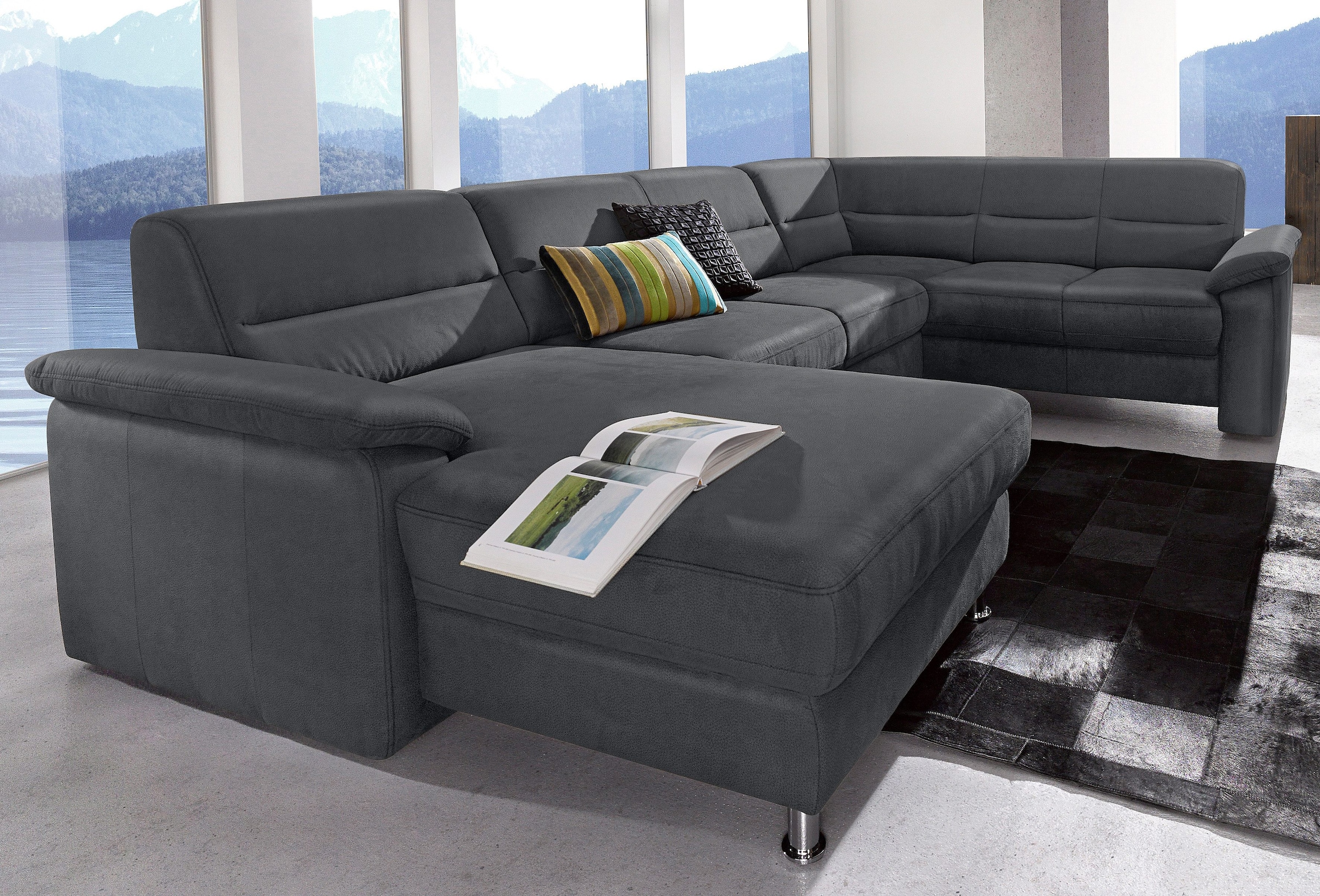 sit&more Wohnlandschaft »Ascara U-Form«, inklusive Boxspring/Federkern-Polsterung, wahlweise mit Bettfunktion