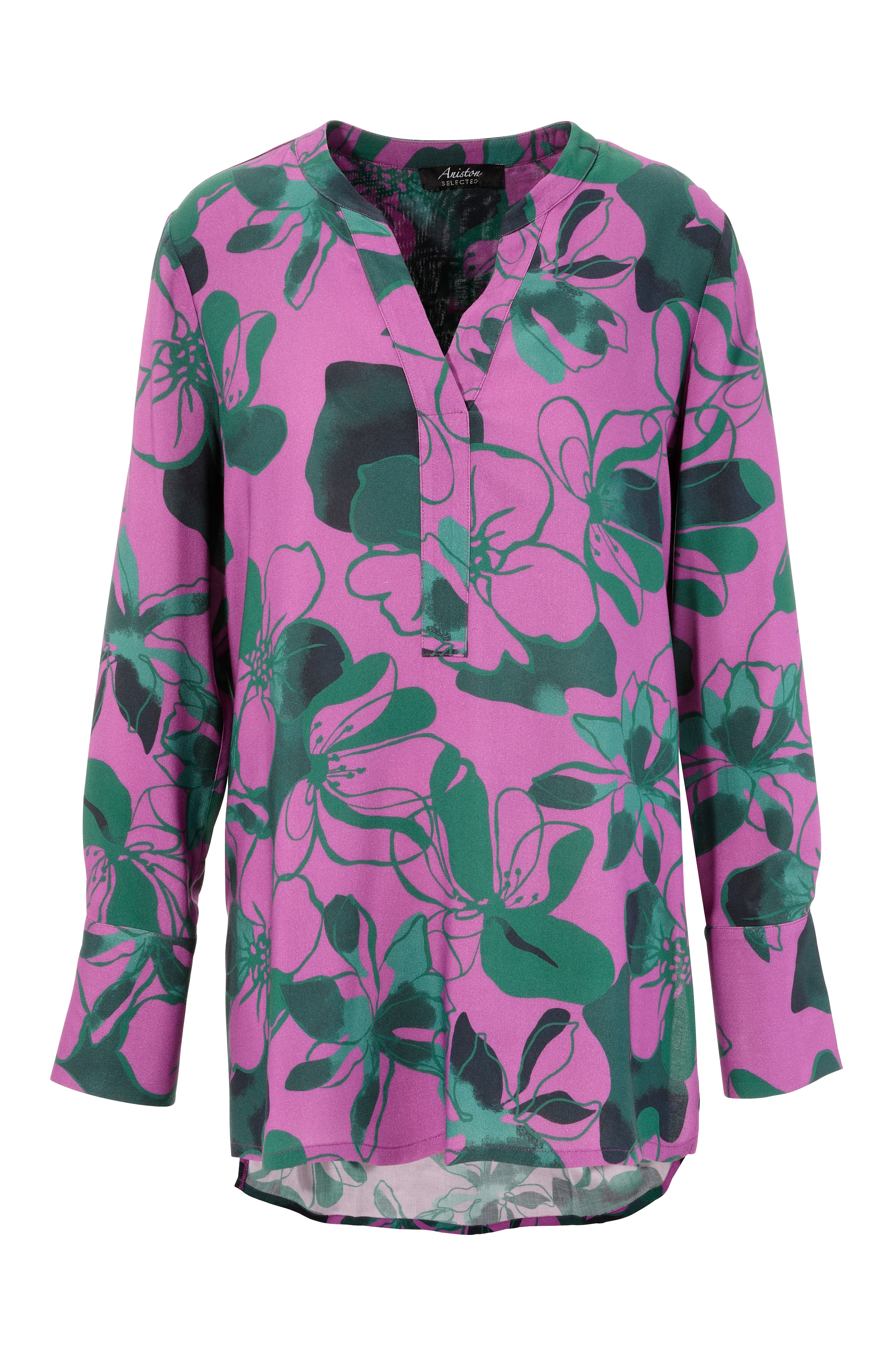 Blütendruck shoppen mit Longbluse, in Aniston SELECTED online Farbkombination aufregender Jelmoli-Versand |