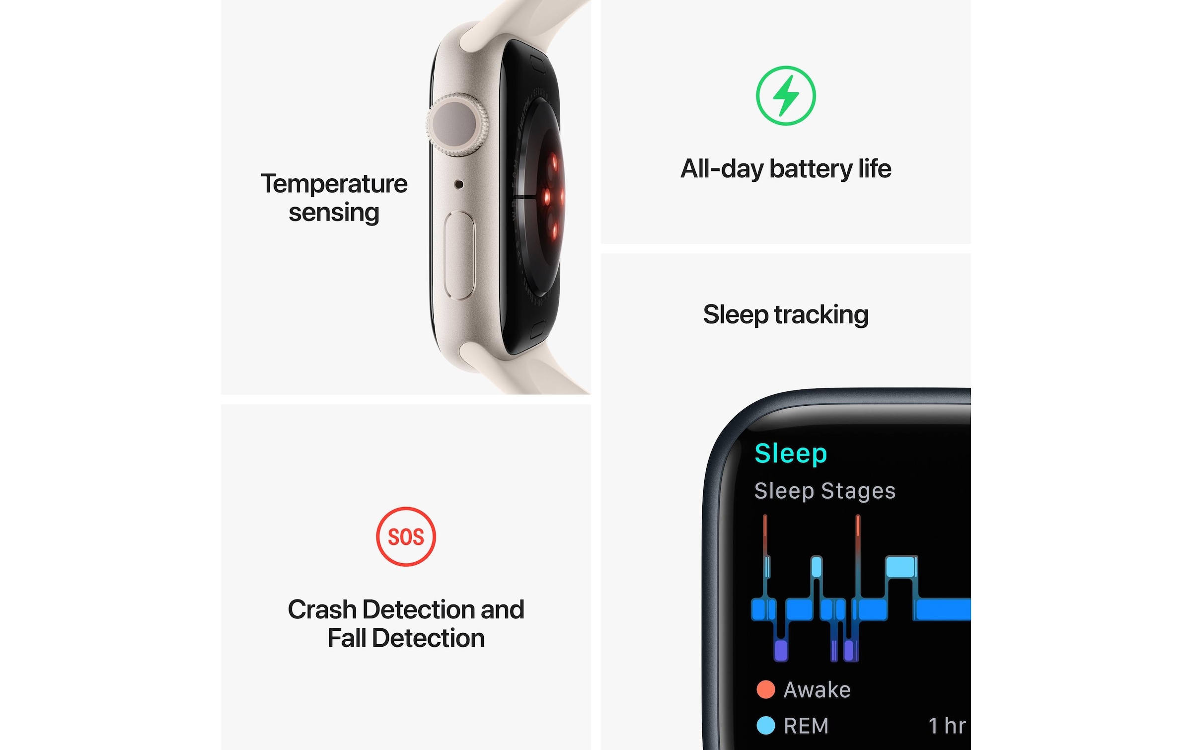 Apple Watch Series 8, Aluminium-Gehäuse Mitternacht«, (Watch OS)