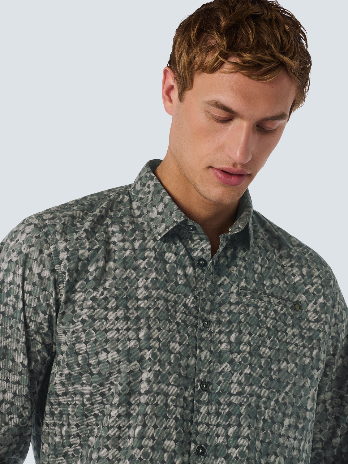 NO EXCESS Langarmhemd, mit All-Over Print
