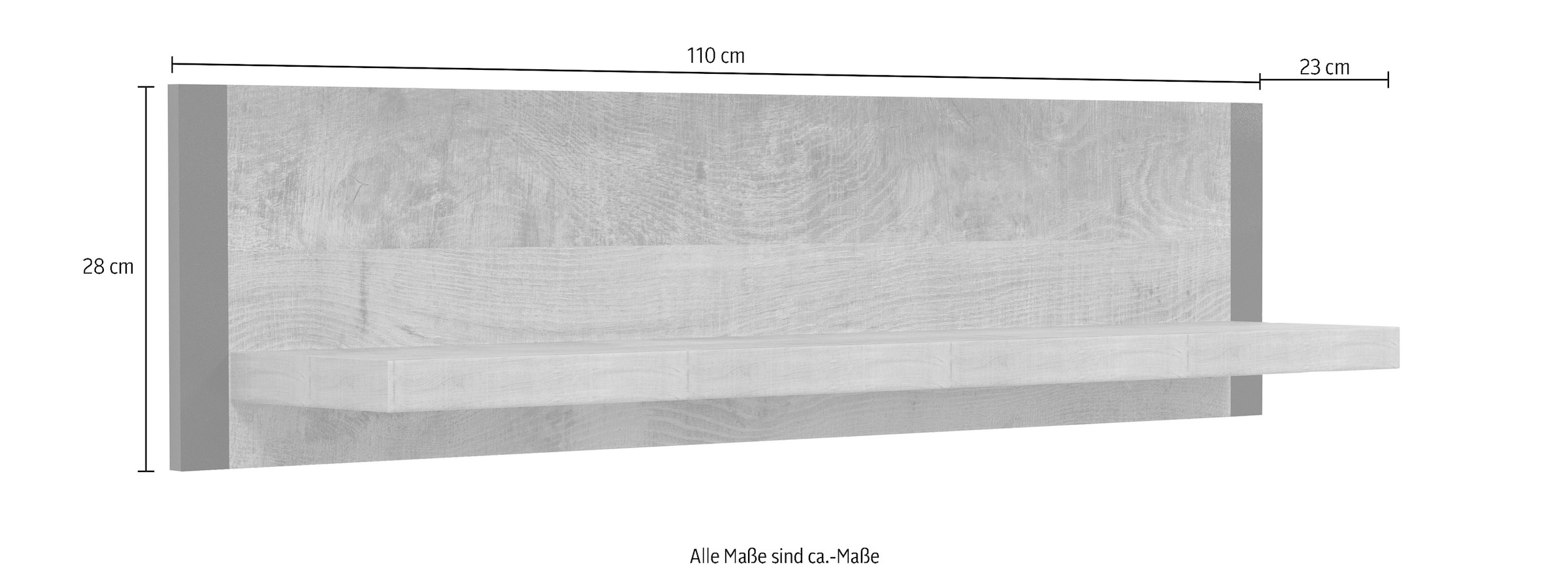 Home affaire Wandboard »Edingburgh«, (1 cm Wandbefestigung, online Jelmoli-Versand für Holzoptik, | Zweifarbige bestellen ca. St.), 110 Regal Breite