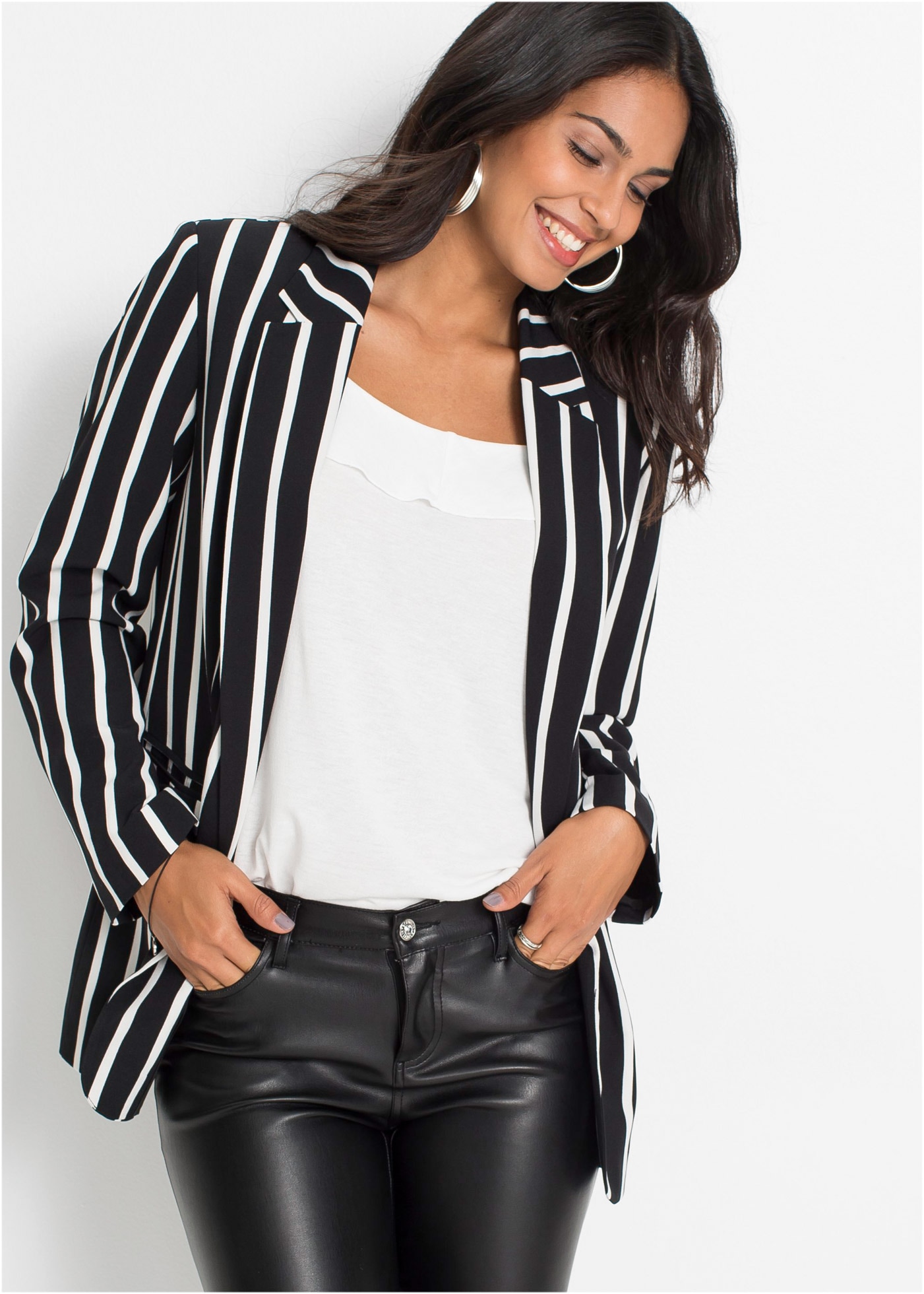 bonprix Jackenblazer "Blazer" für modischen Auftritt, schmale Passform, mit Reverskragen