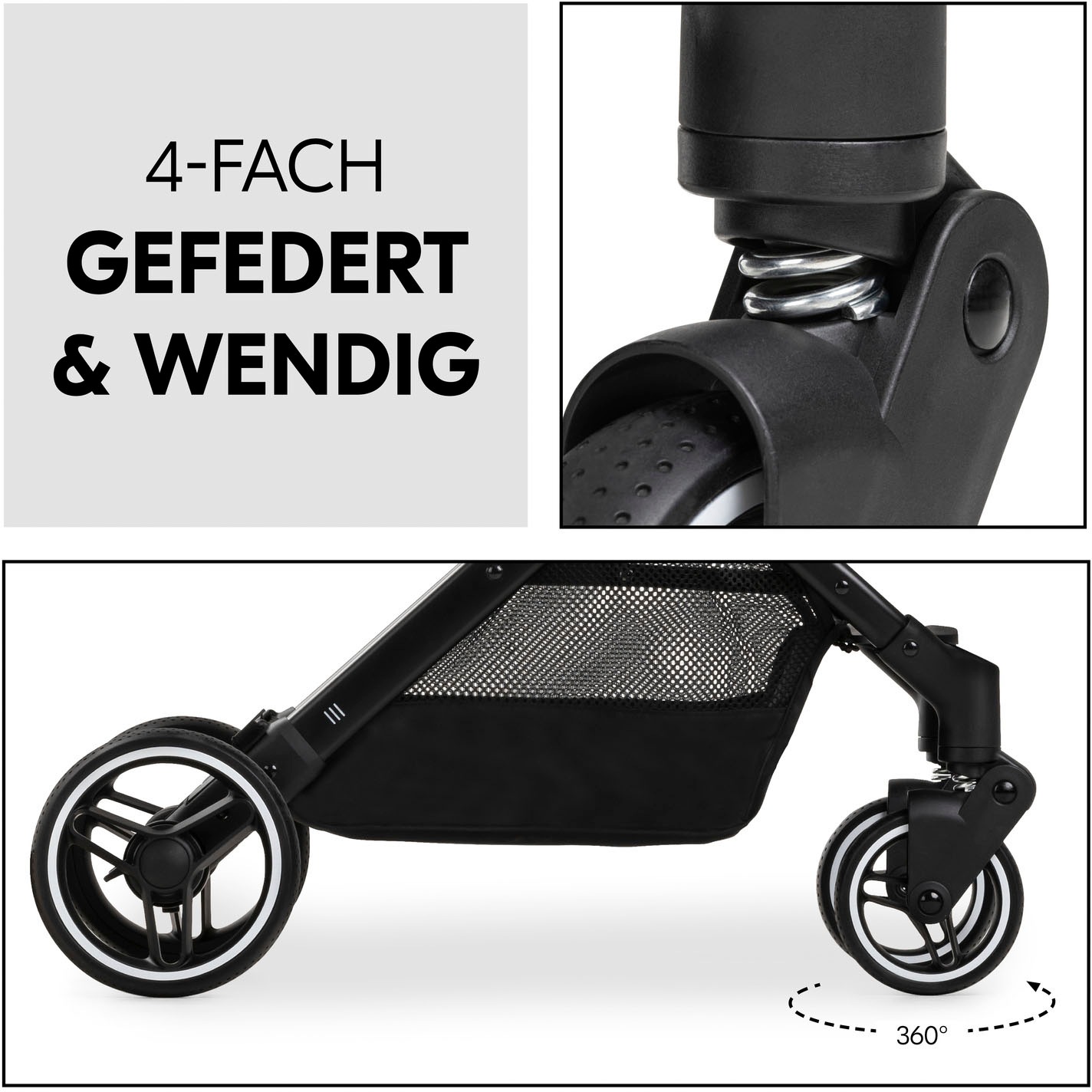 Hauck Kinder-Buggy »Travel N Care Plus, black«, 22 kg