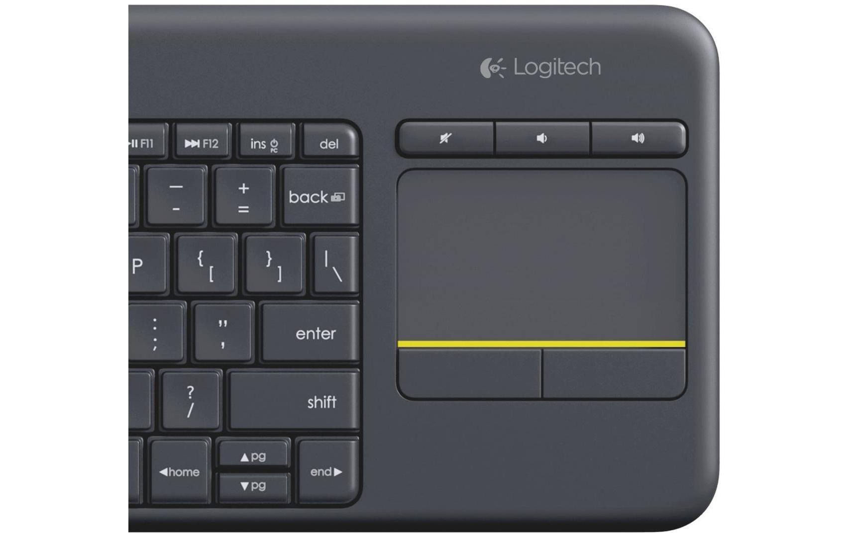 Logitech PC-Tastatur »K400 Plus US-Layout«, (Ziffernblock-Touchpad)
