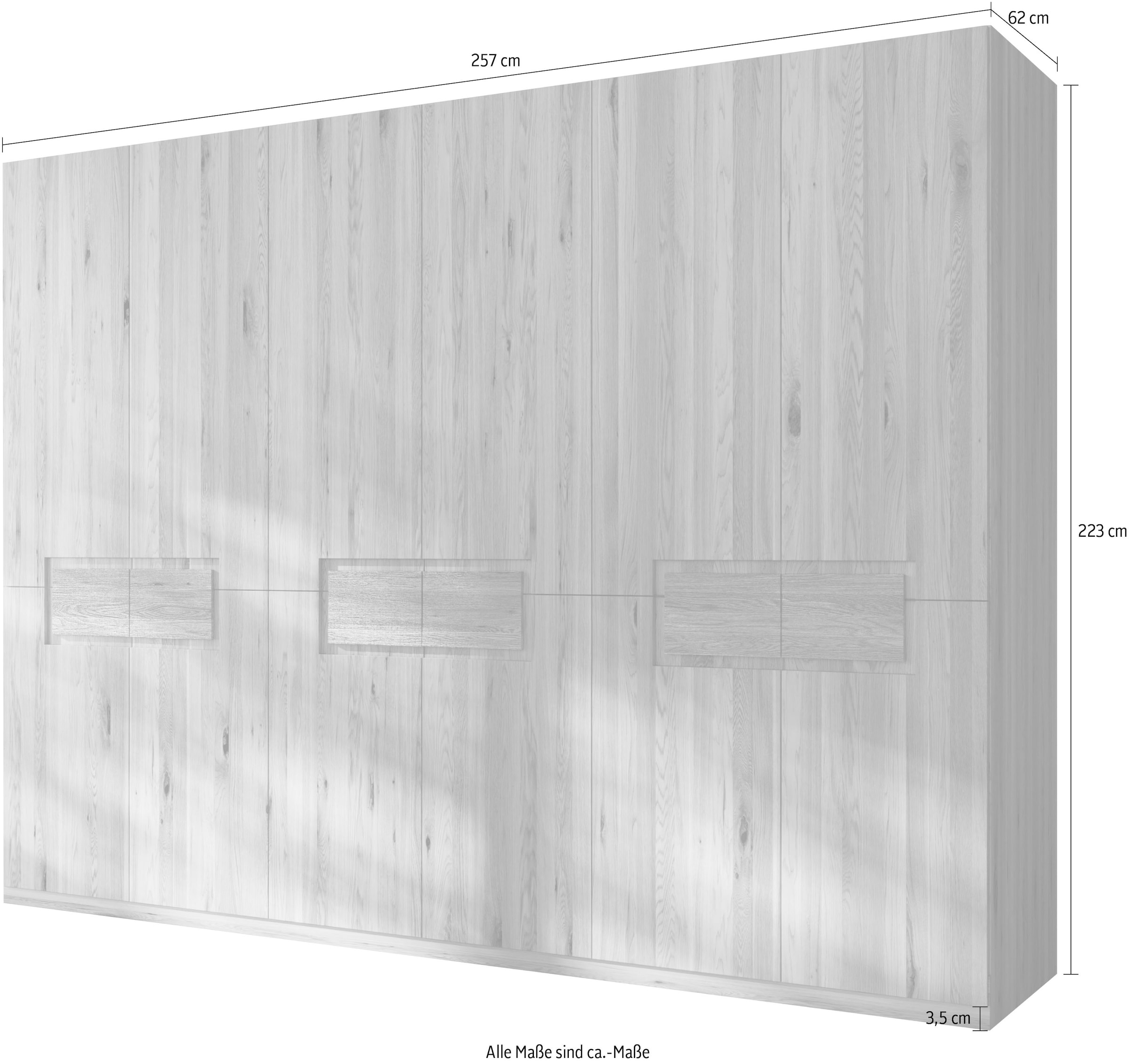 Home affaire Kleiderschrank »Ambroise aus Wildeiche, erhältlich in verschiedenen Breiten«, Massivholz-Kleiderschrank, im 50 cm Raster planbar