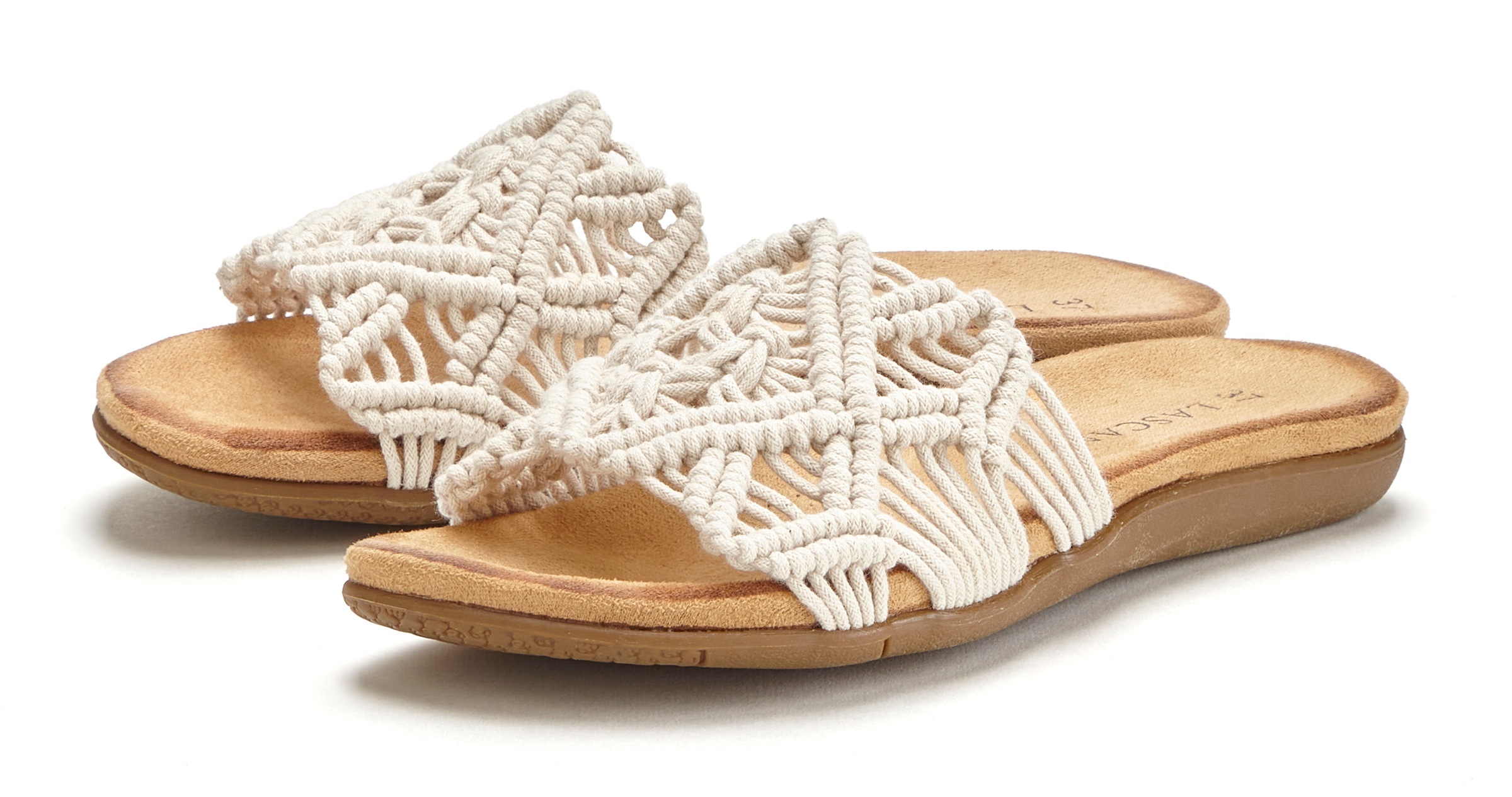 LASCANA Pantolette Mule, Sandale, offener Schuh mit modischem Häkelmuster VEGAN